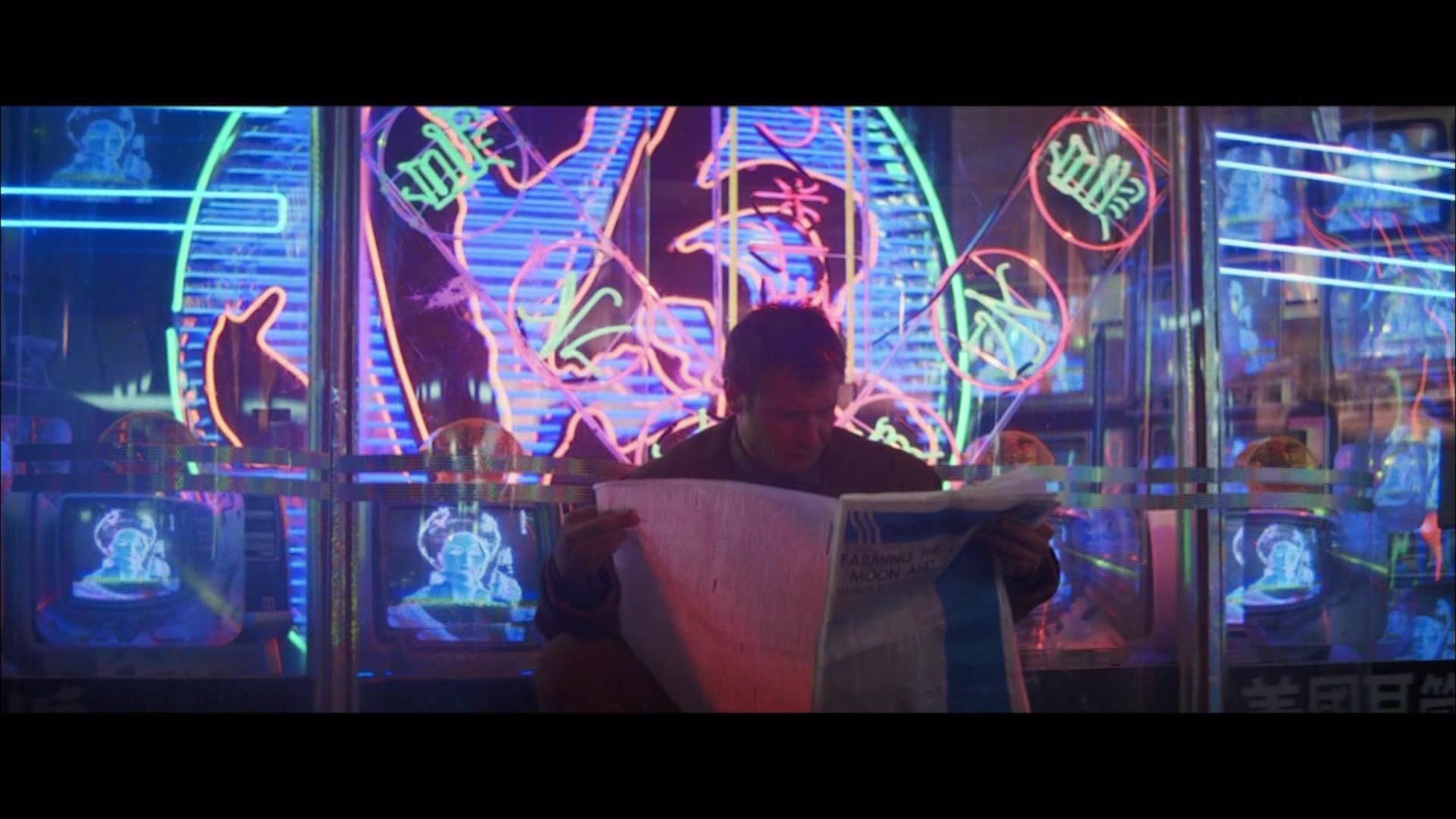 Blade Runner, Rick Deckard, Neon, Giornale, Notte, Full HD, sfondo desktop