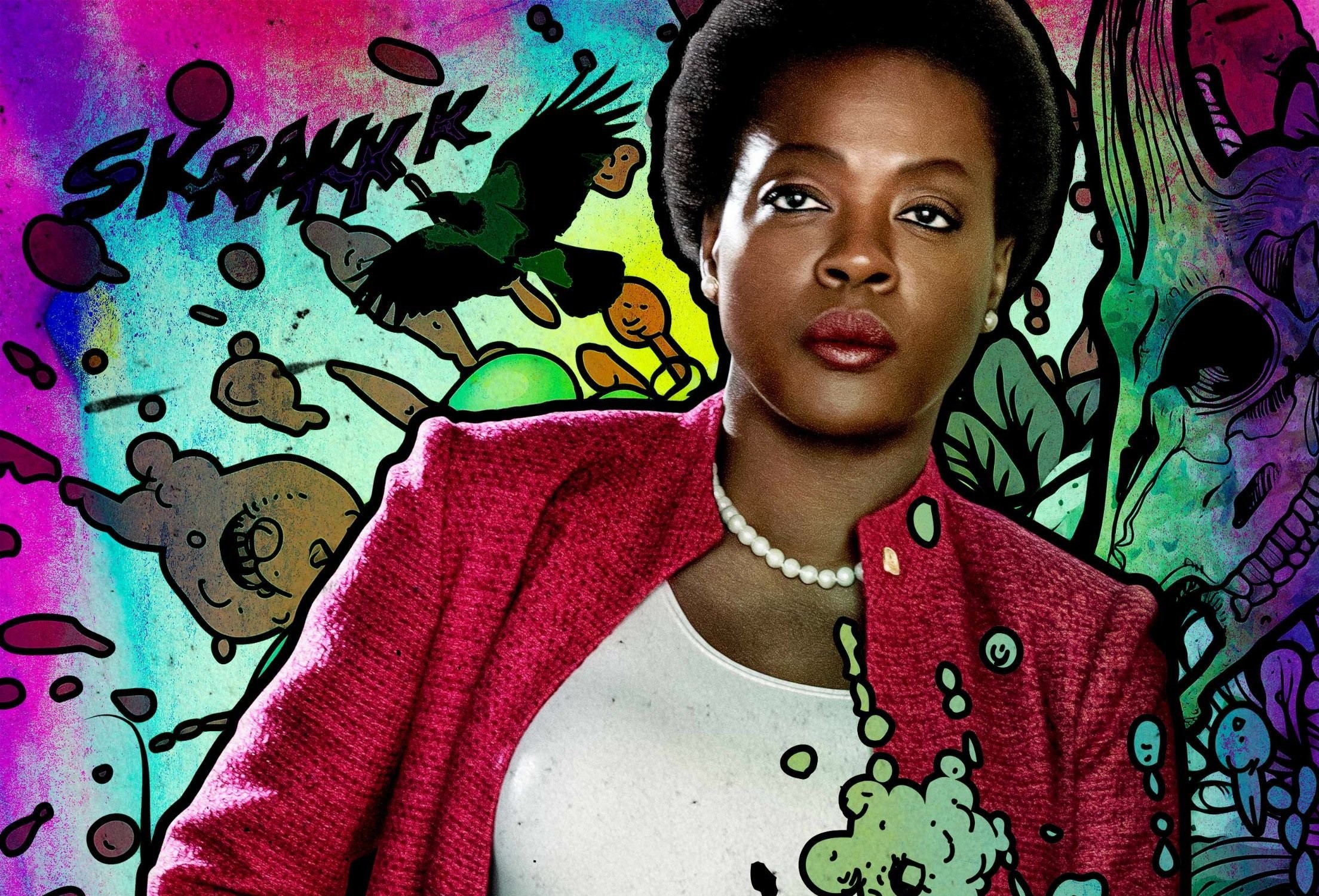 Amanda Waller, Viola Davis, Suicide Squad, Pop art, Full HD, sfondo per portatile