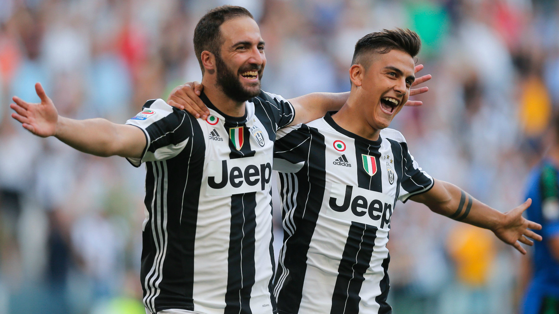 Gonzalo Higuaín, Paulo Dybala, Juventus, Esultanza, Full HD, wallpaper per portatile