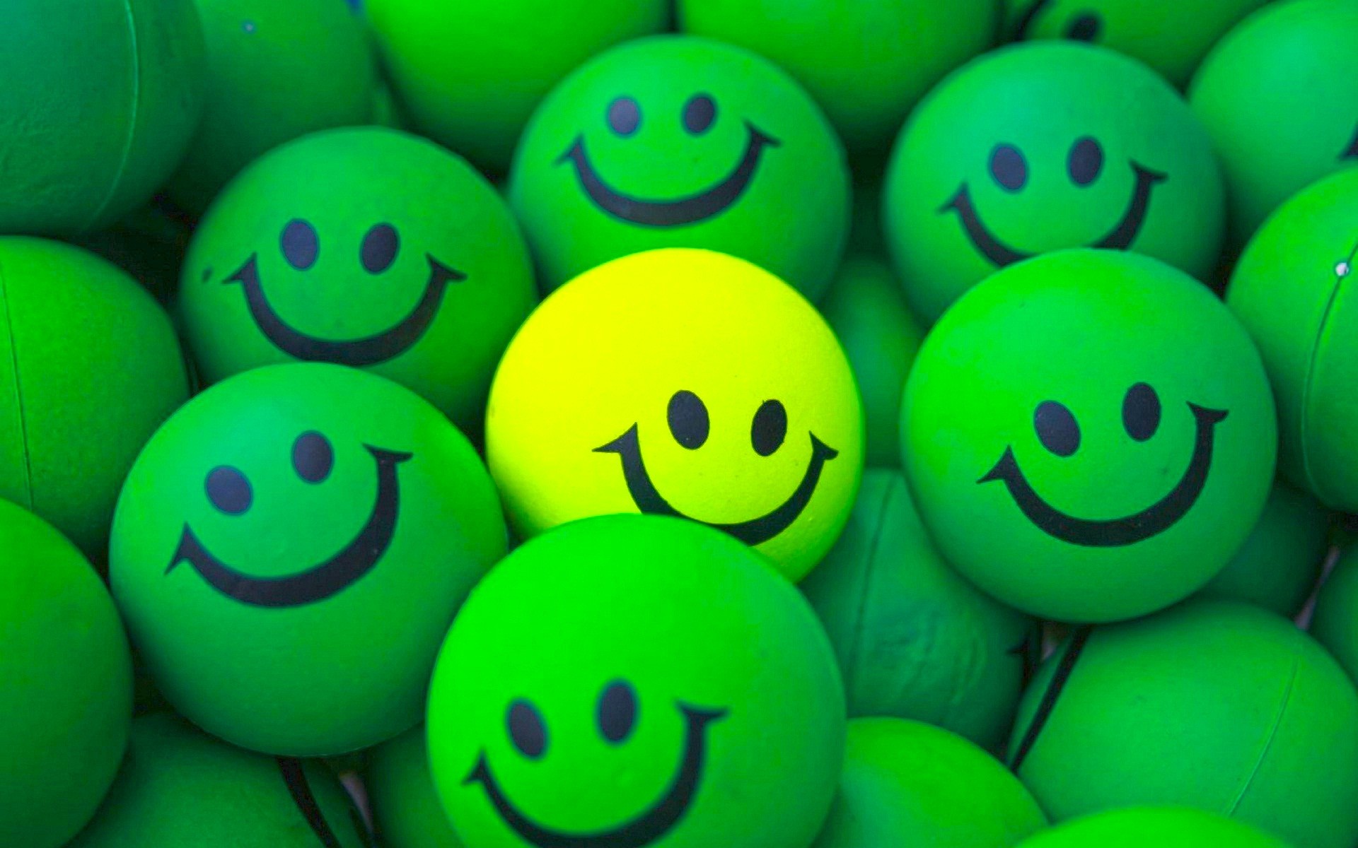 Smiley, Faccine sorridenti, Verde, Giallo, Full HD, sfondo Windows 11