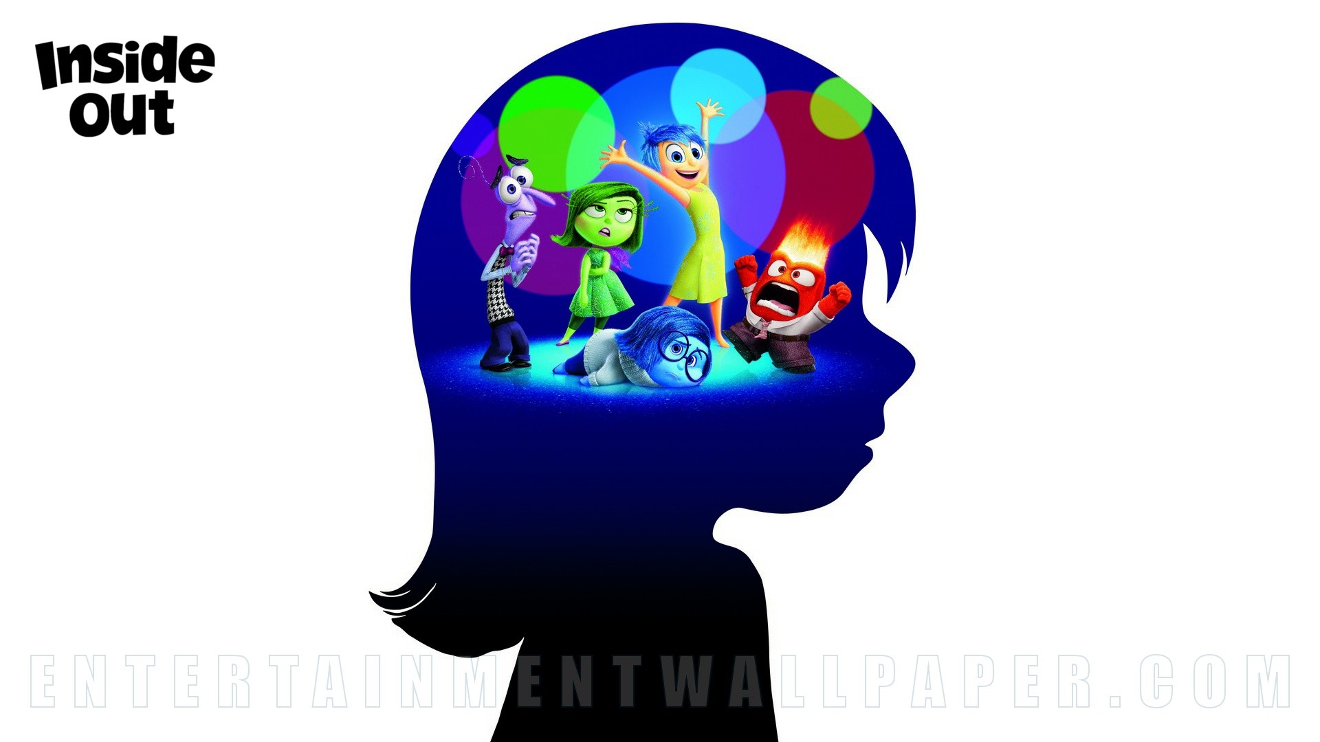 Inside Out, Riley, Silhouette della testa, Emozioni, Pixar, Full HD, sfondo per portatile