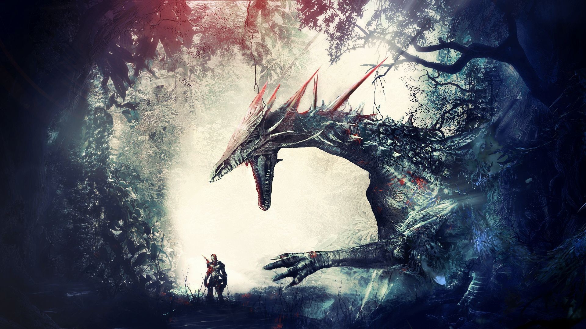 Dragon Age, Drago, Grotta, Cavaliere, Fantasy oscuro, Full HD, sfondo per PC e portatile