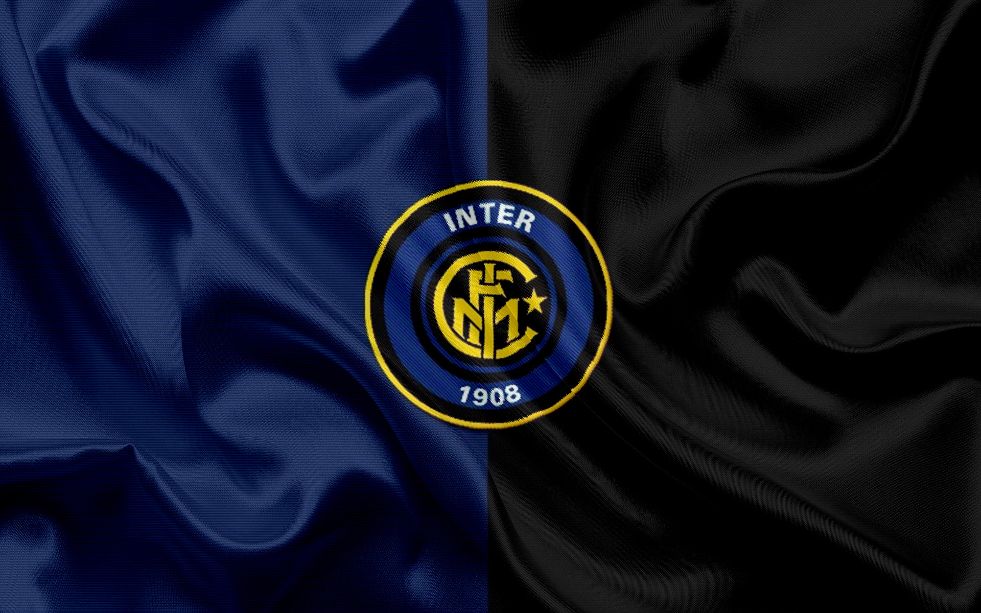 Stemma Inter, Inter 1908, Bandiera nerazzurra, Seta, 1920x1200, sfondo per PC