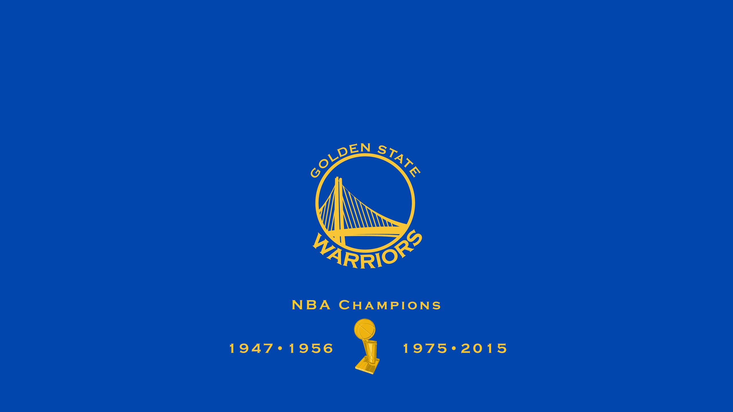 Golden State Warriors, NBA Champions, Logo, Sfondo blu, 2560x1440, wallpaper desktop