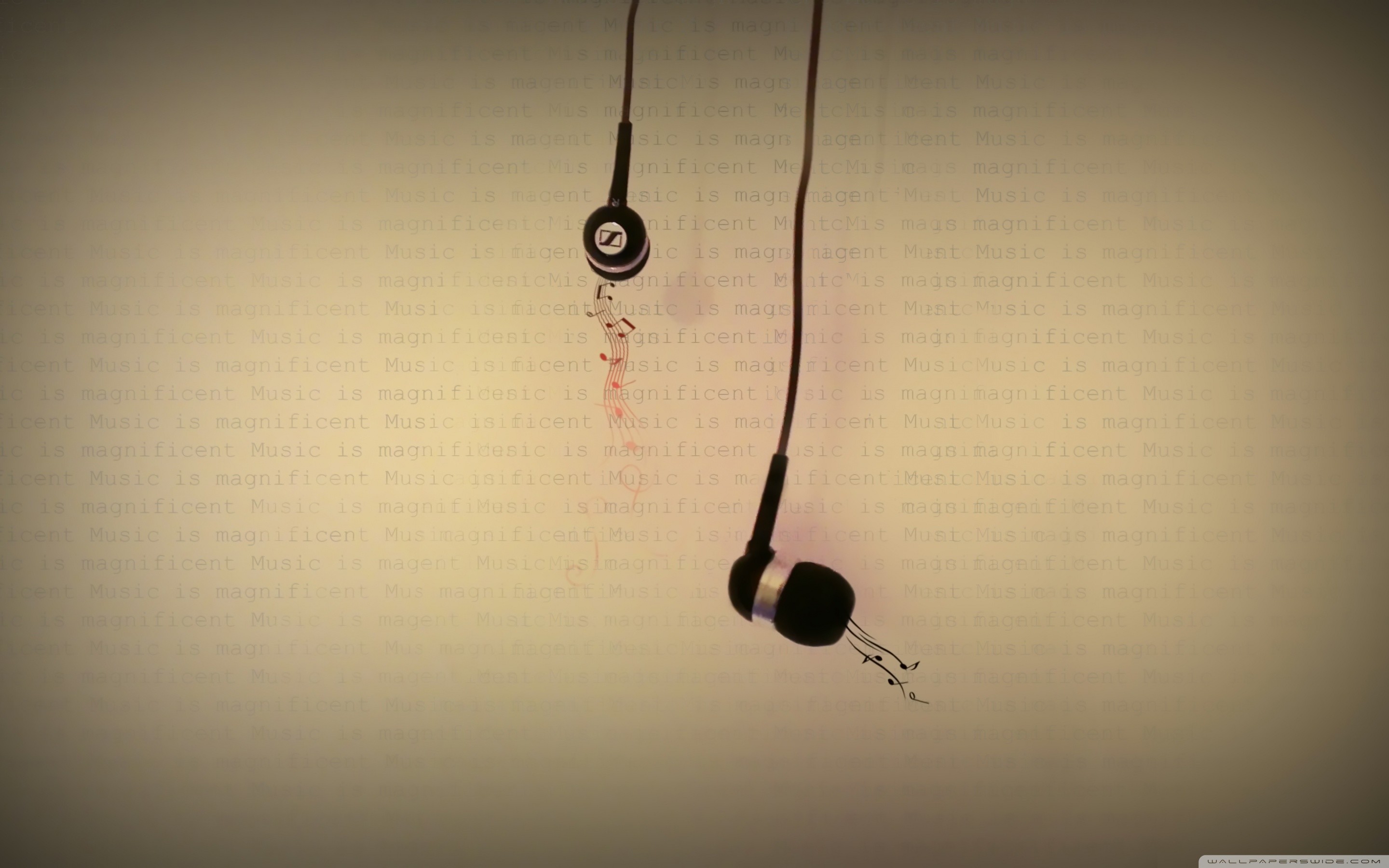 Auricolari, Sfondo beige, Minimalista, 16:10 2K, wallpaper widescreen