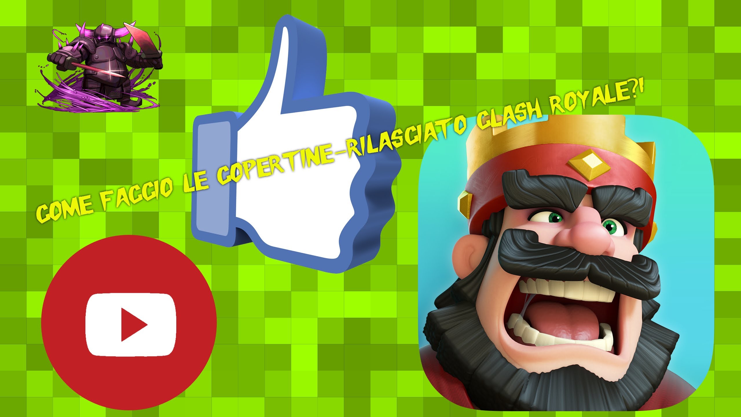Clash Royale, Re Rosso, YouTube, Like, Sfondo verde, 2K, wallpaper per PC