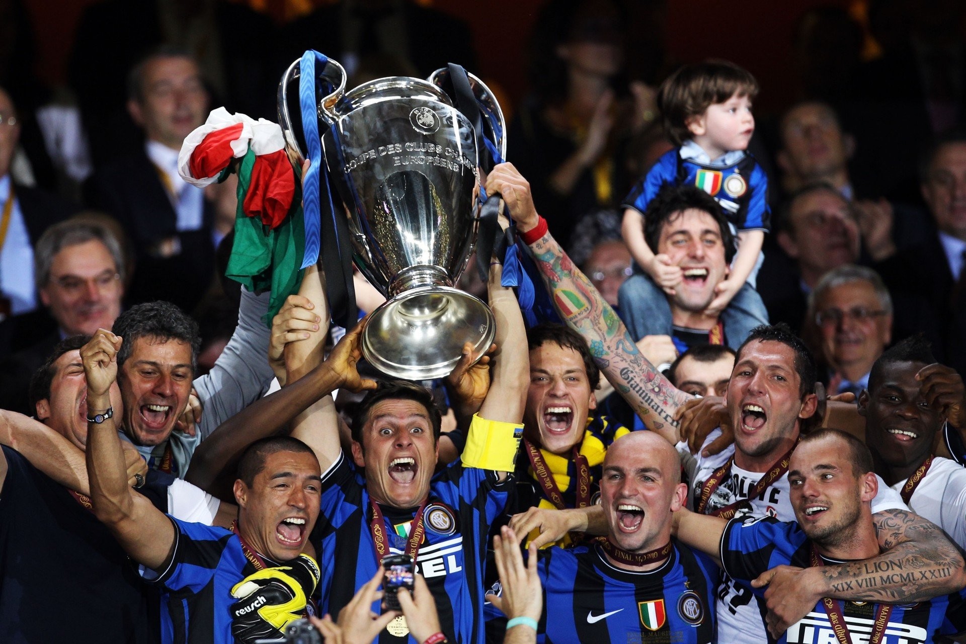 Inter, Champions League 2010, Coppa dei Campioni, Festeggiamenti, Javier Zanetti, immagine di sfondo