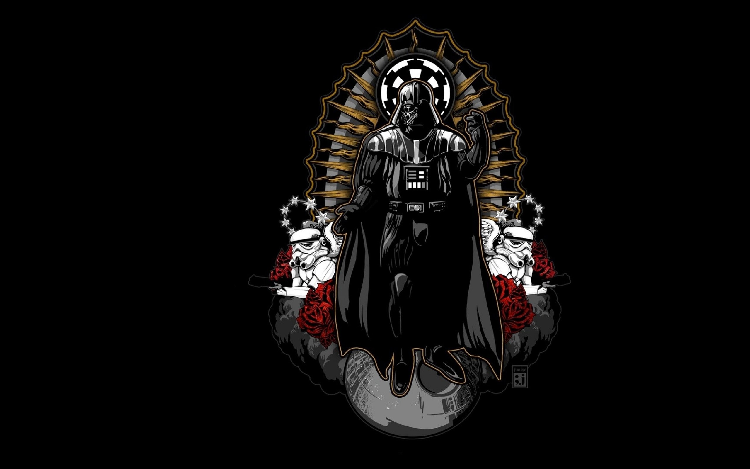 Darth Vader, Stormtrooper, Illustrazione, Aureola, 2K, wallpaper per PC