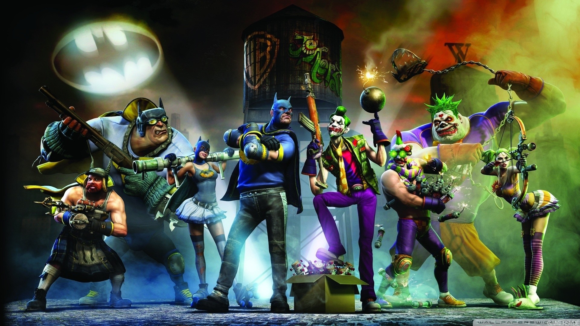 Joker, Gotham City Impostors, Videogioco, Bat-segnale, Personaggi, sfondo Windows 11