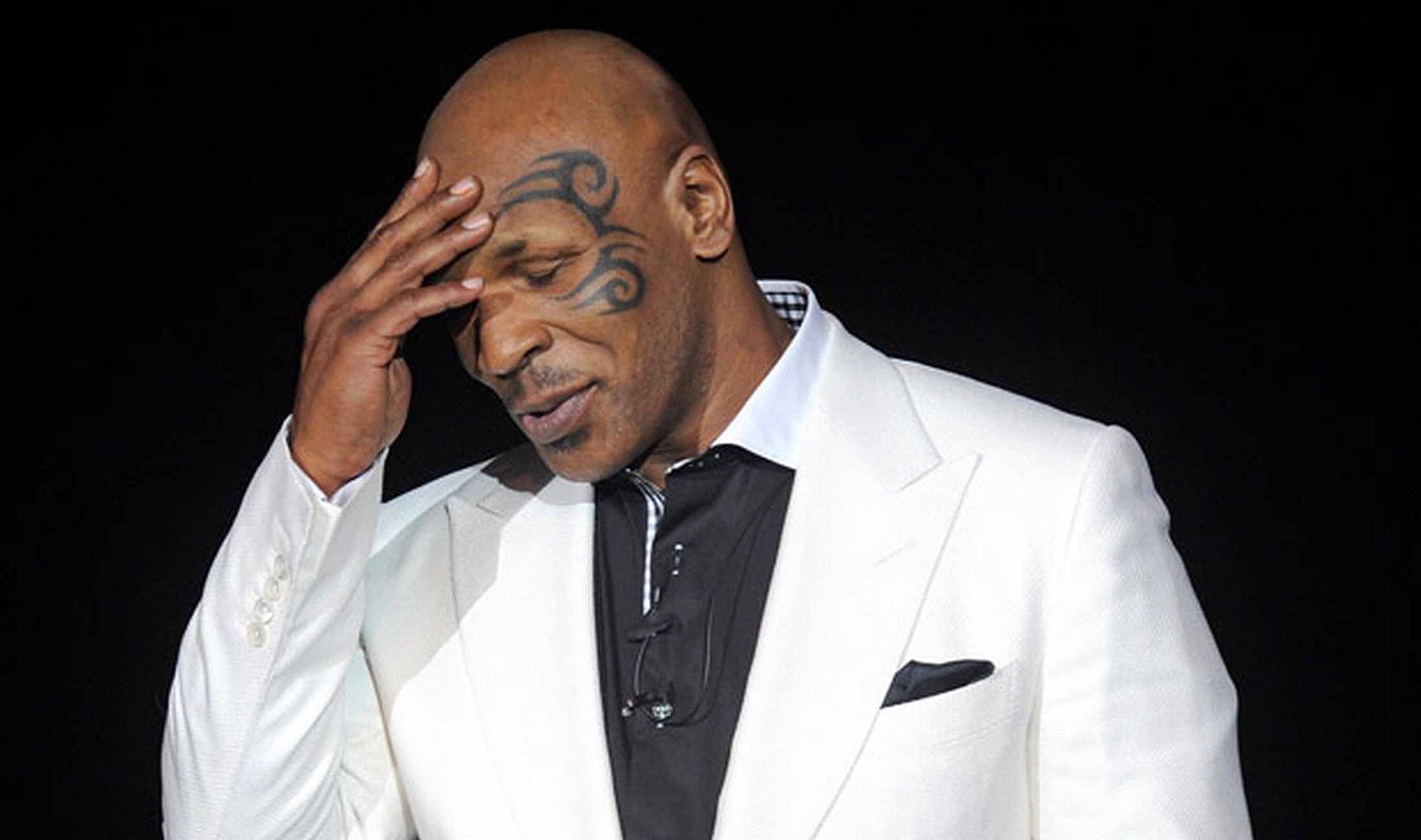 Mike Tyson, Giacca bianca, Sfondo nero, Full HD, wallpaper per portatile