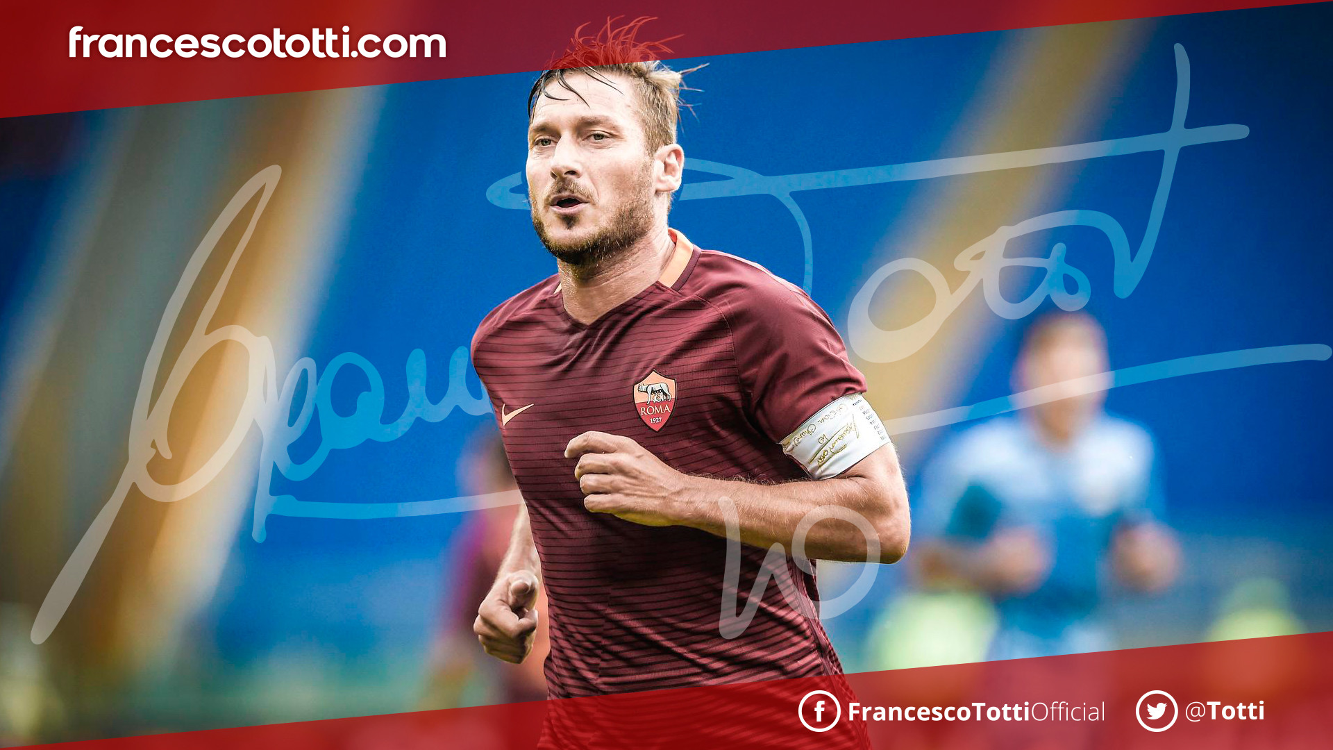 Francesco Totti, Autografo, AS Roma, Capitano, 1920x1080, immagine di sfondo
