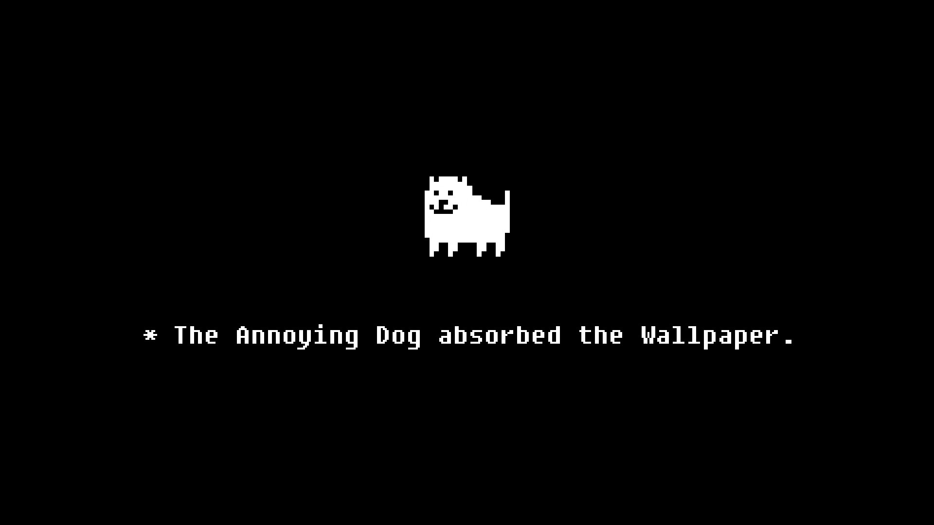 Annoying Dog, Undertale, Pixel art, Sfondo nero, Citazione, 16:9 Full HD, wallpaper widescreen