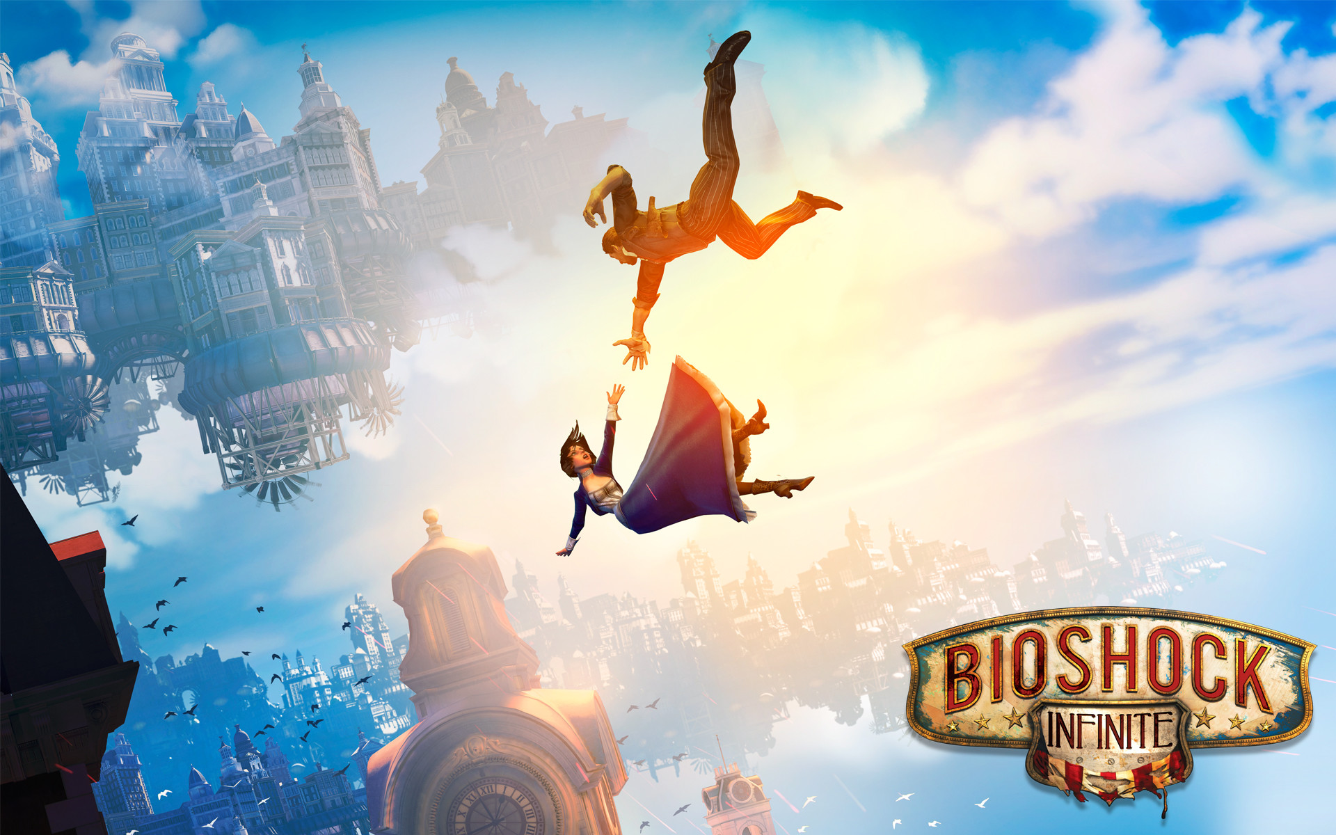 Booker DeWitt, Elizabeth, BioShock Infinite, Logo, Columbia, Full HD, wallpaper per PC