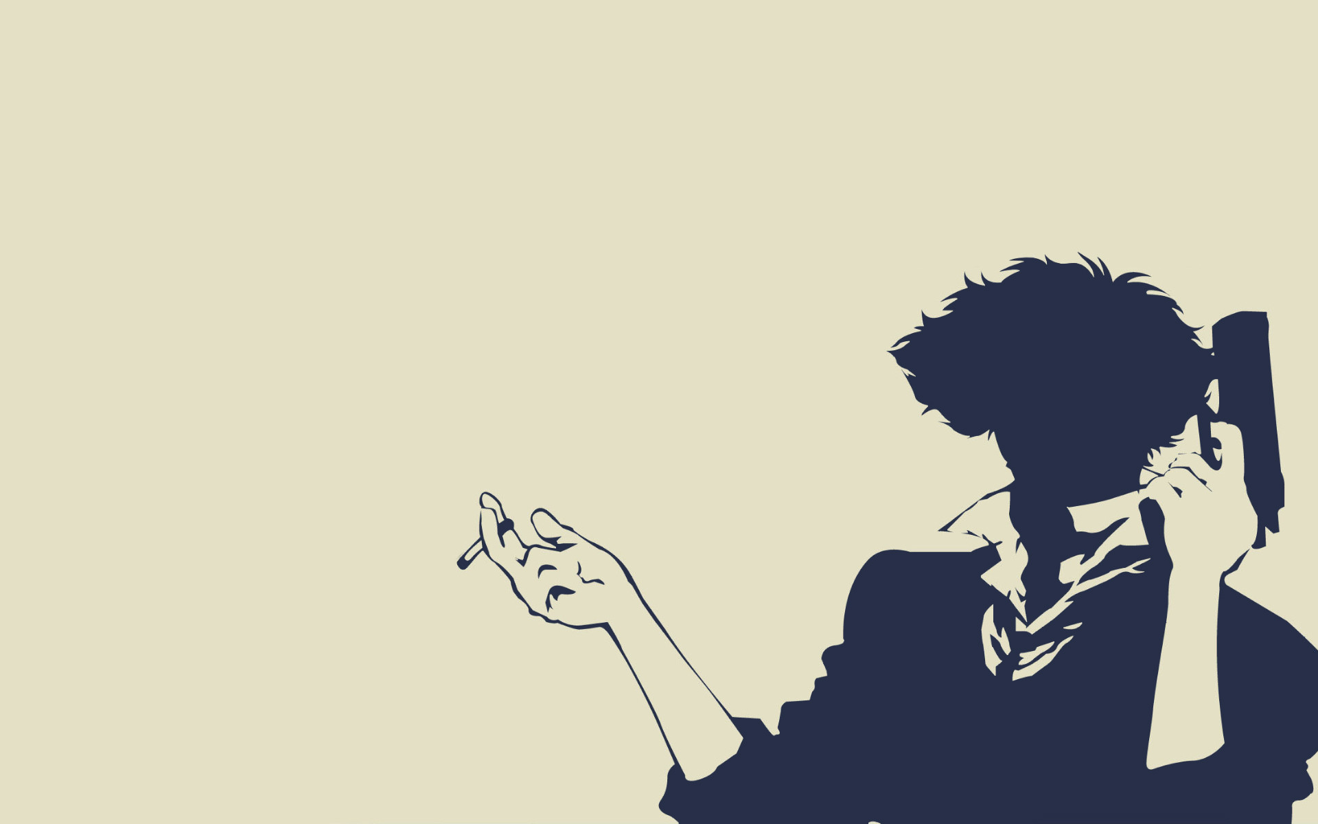 Spike Spiegel, Cowboy Bebop, Silhouette, Pistola, Minimalismo, Full HD, sfondo per PC