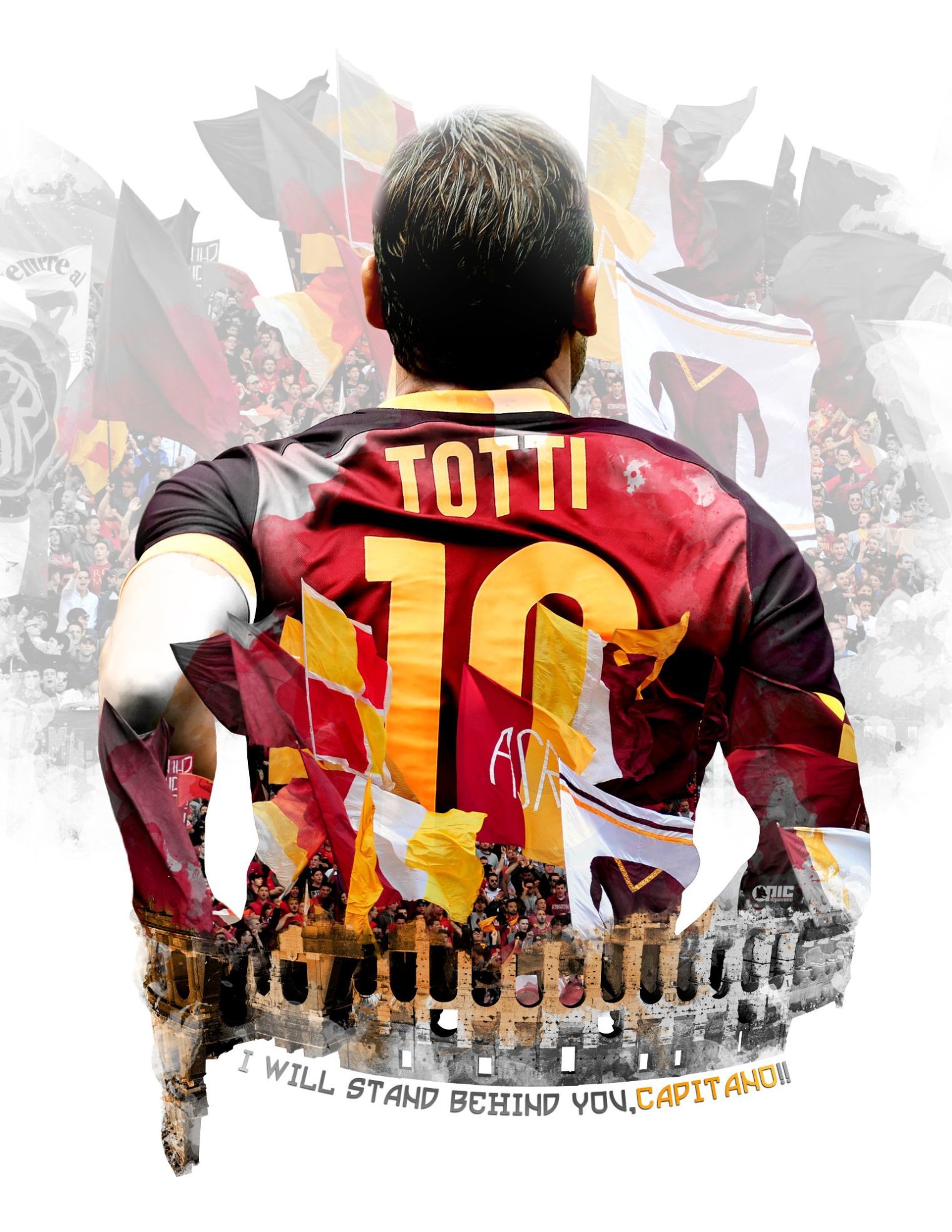 Francesco Totti, AS Roma, Numero 10, Illustrazione, sfondo per iPad e tablet