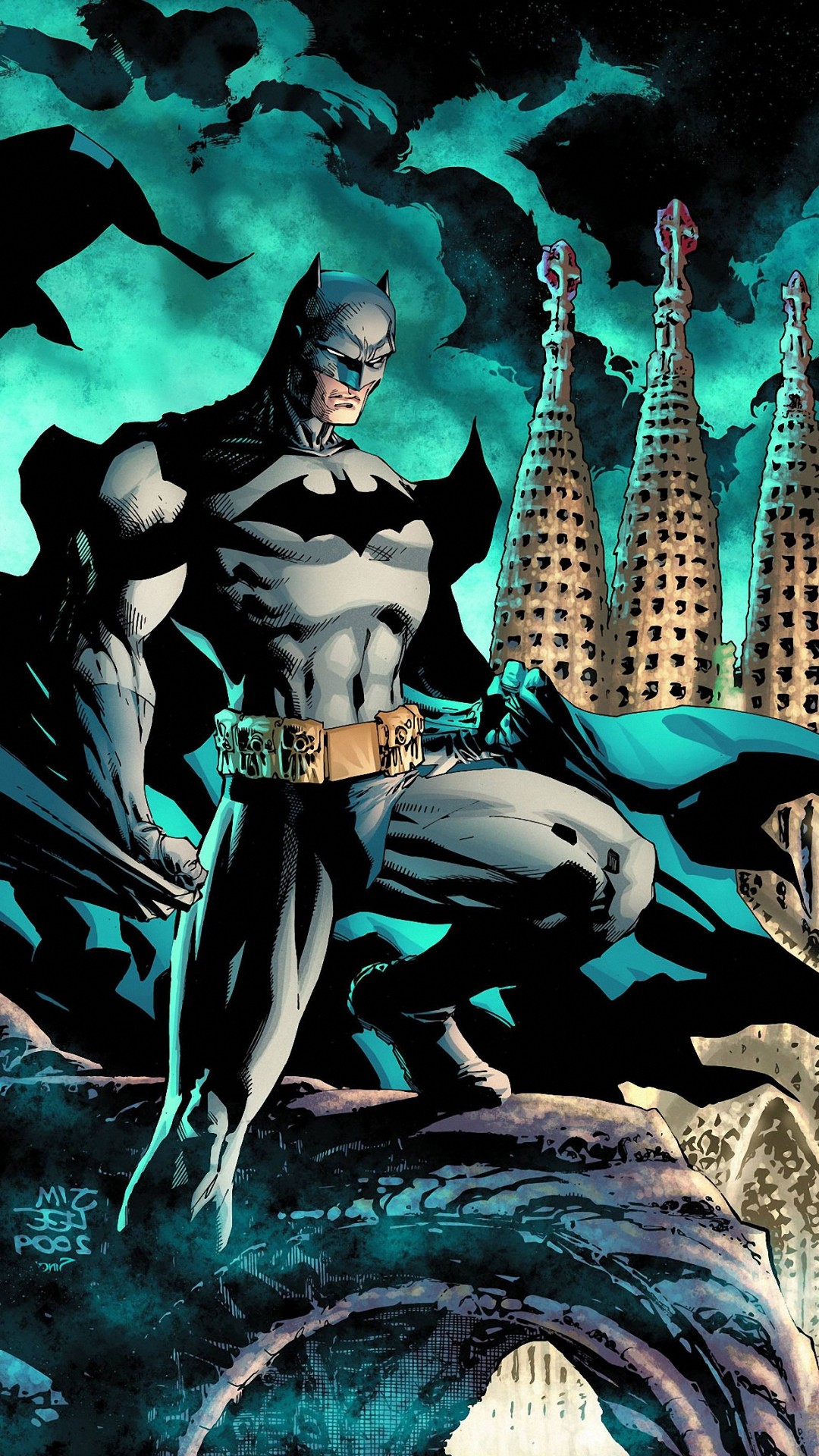 Batman, DC Comics, Gargoyle, Fumetto, Gotham City, wallpaper iPhone 4K