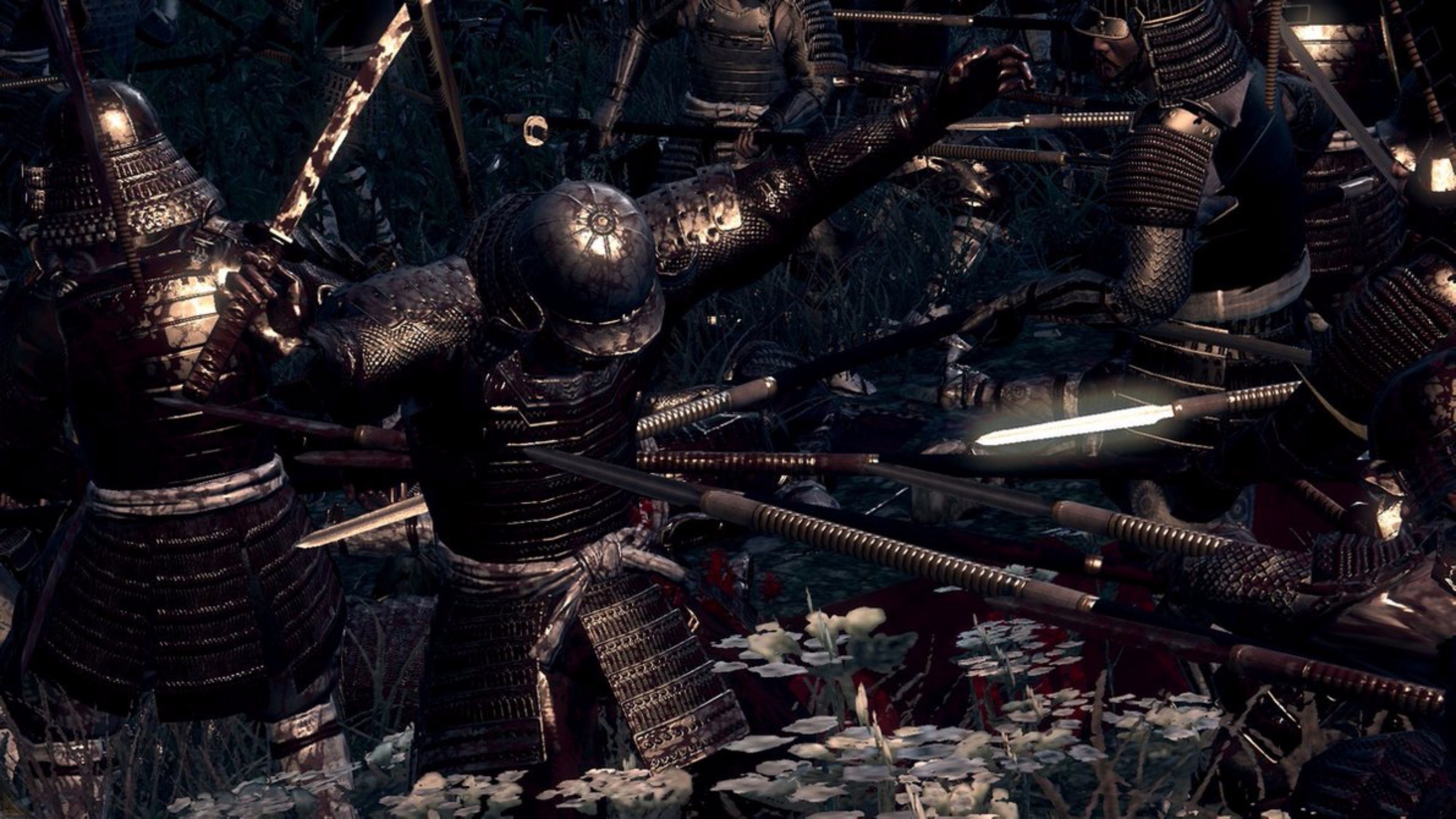 For Honor, Esercito samurai, Katane, Battaglia, Notte, 16:9 4K, sfondo widescreen