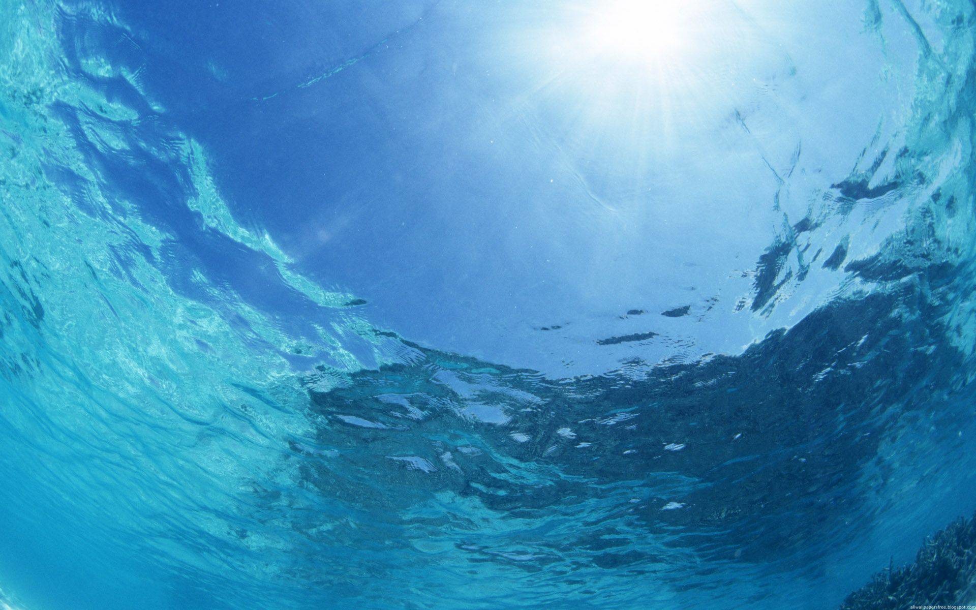 Sott'acqua, Superficie dell'acqua, Raggi di sole, Blu, 1920x1200, sfondo MacBook Pro