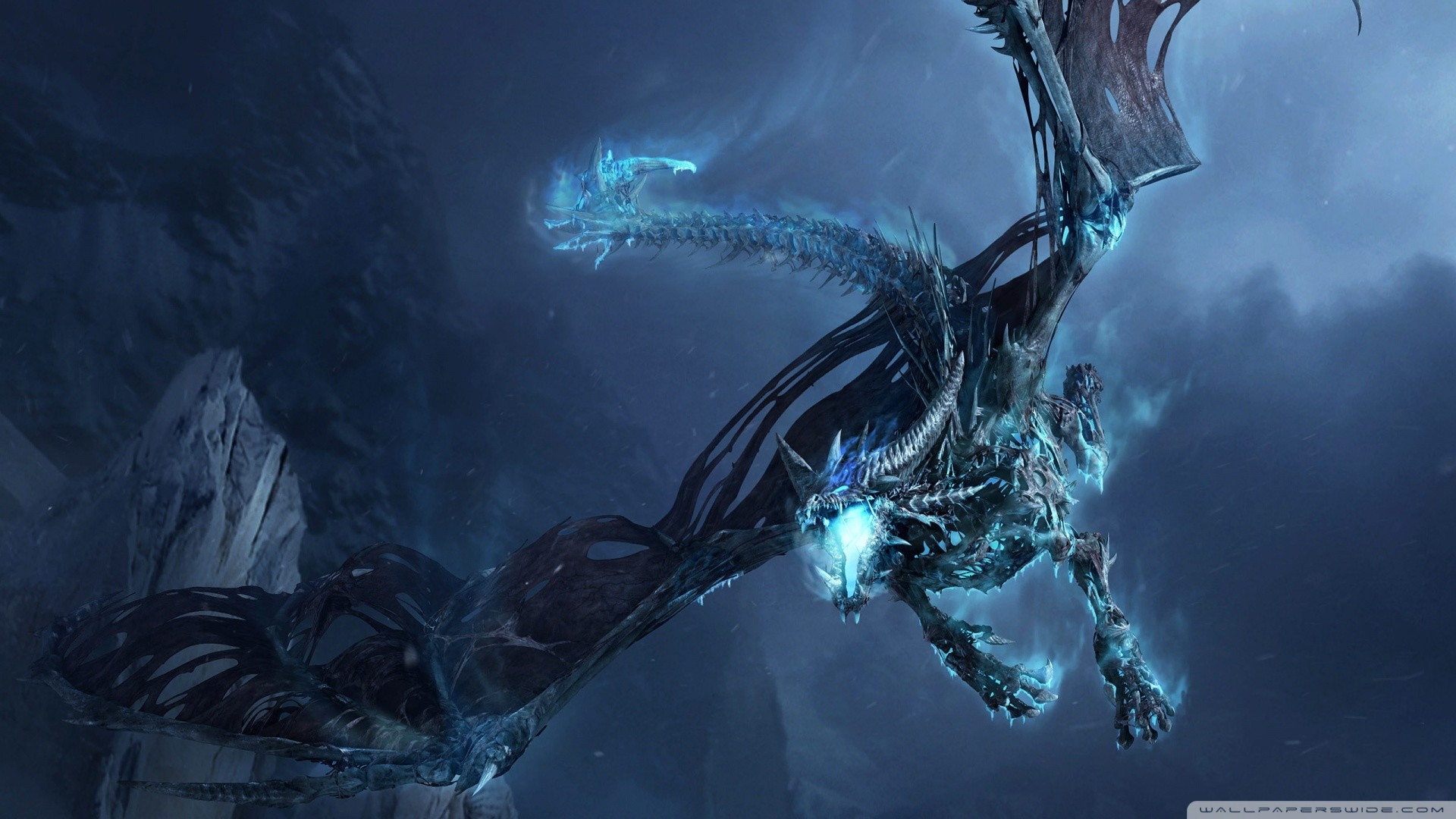 Sindragosa, World of Warcraft, Drago di ghiaccio, Fantasy, Full HD, sfondo desktop
