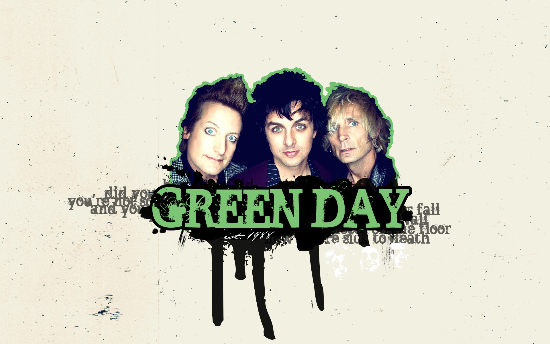 Green Day, Billie Joe Armstrong, Mike Dirnt, Tré Cool, Testo, 1920x1200, immagine di sfondo