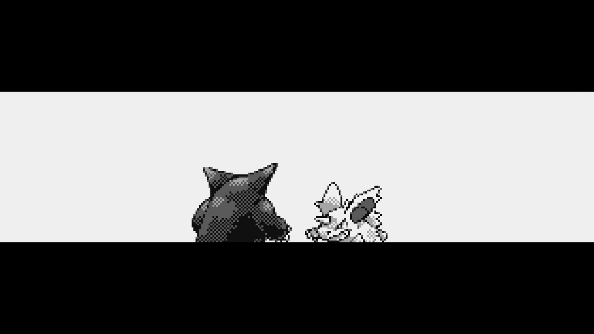 Gengar, Pokémon Rosso e Blu, Pixel art, Bianco e nero, Full HD, sfondo Windows 11
