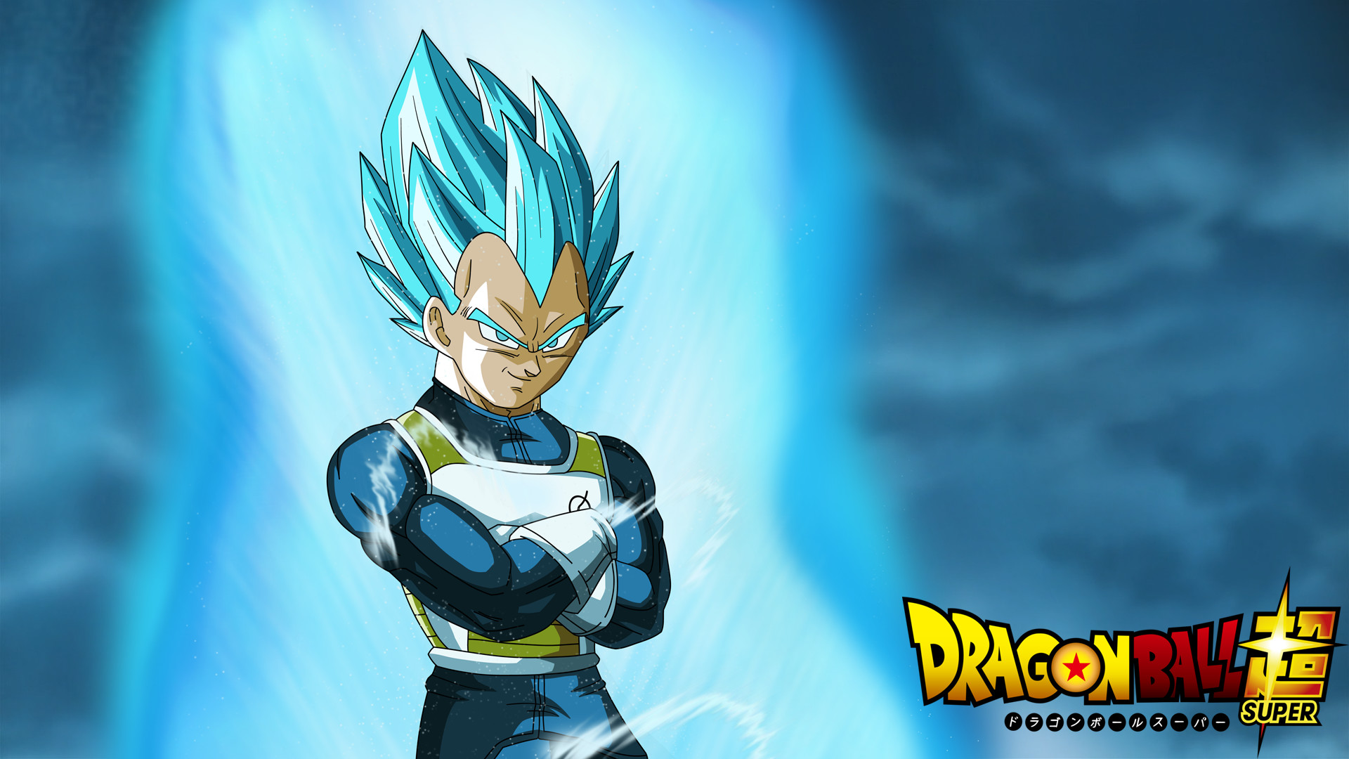 Vegeta, Super Saiyan Blue, Dragon Ball Super, Aura blu, Full HD, sfondo per PC e portatile