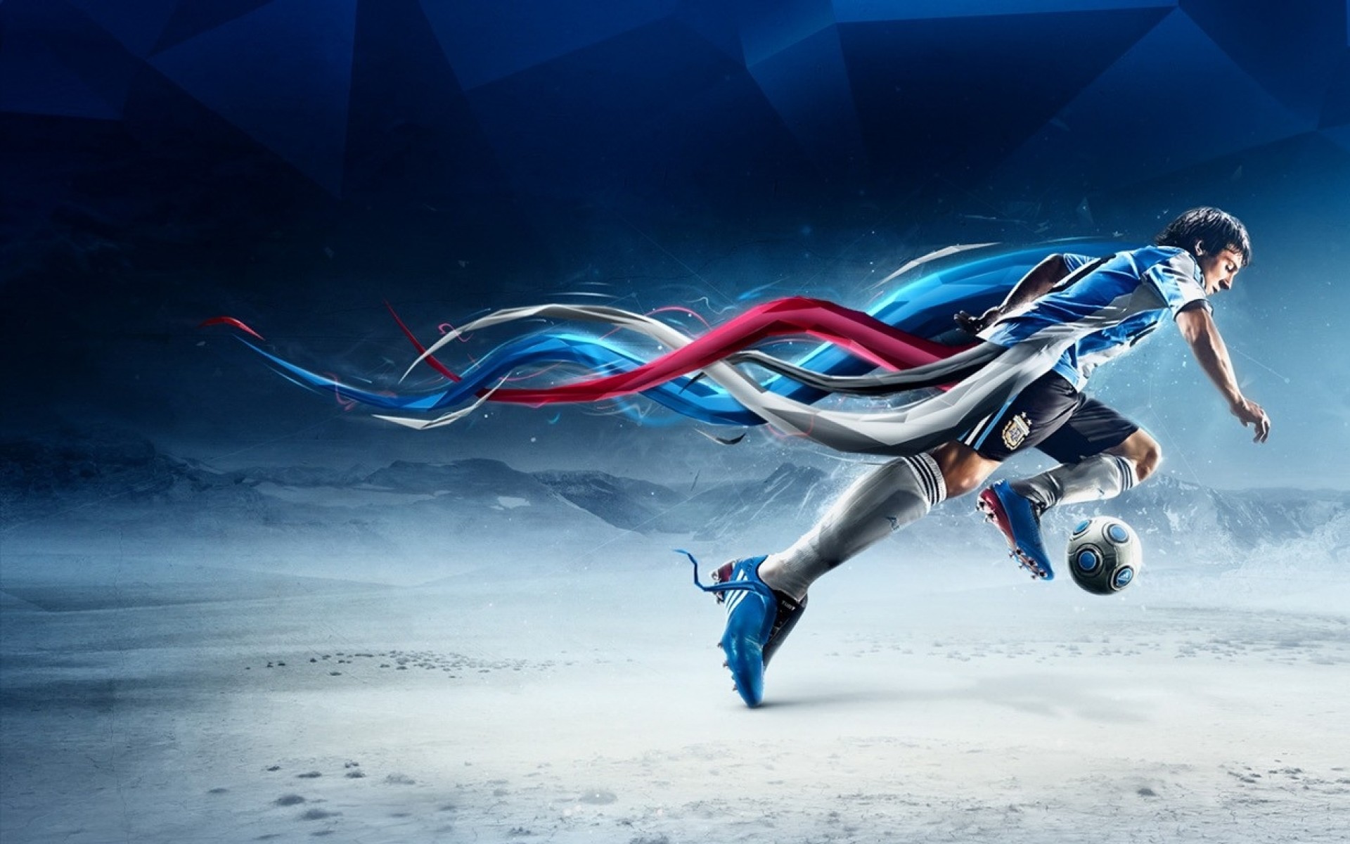 Calciatore, Pallone, Arte digitale, Calcio, Full HD, wallpaper per computer
