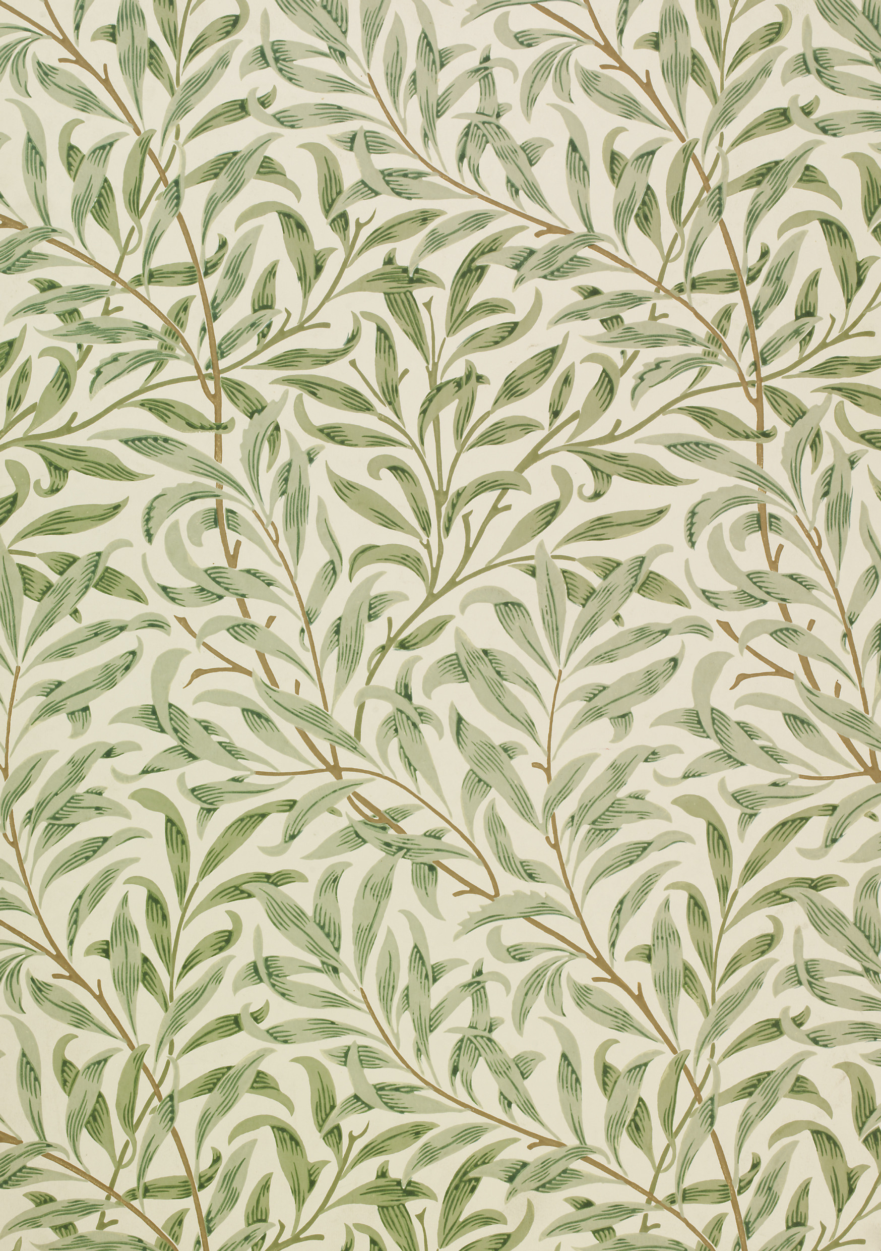 Willow Bough, William Morris, Motivo floreale, Foglie, Verde, QHD+, schermata di blocco iPad