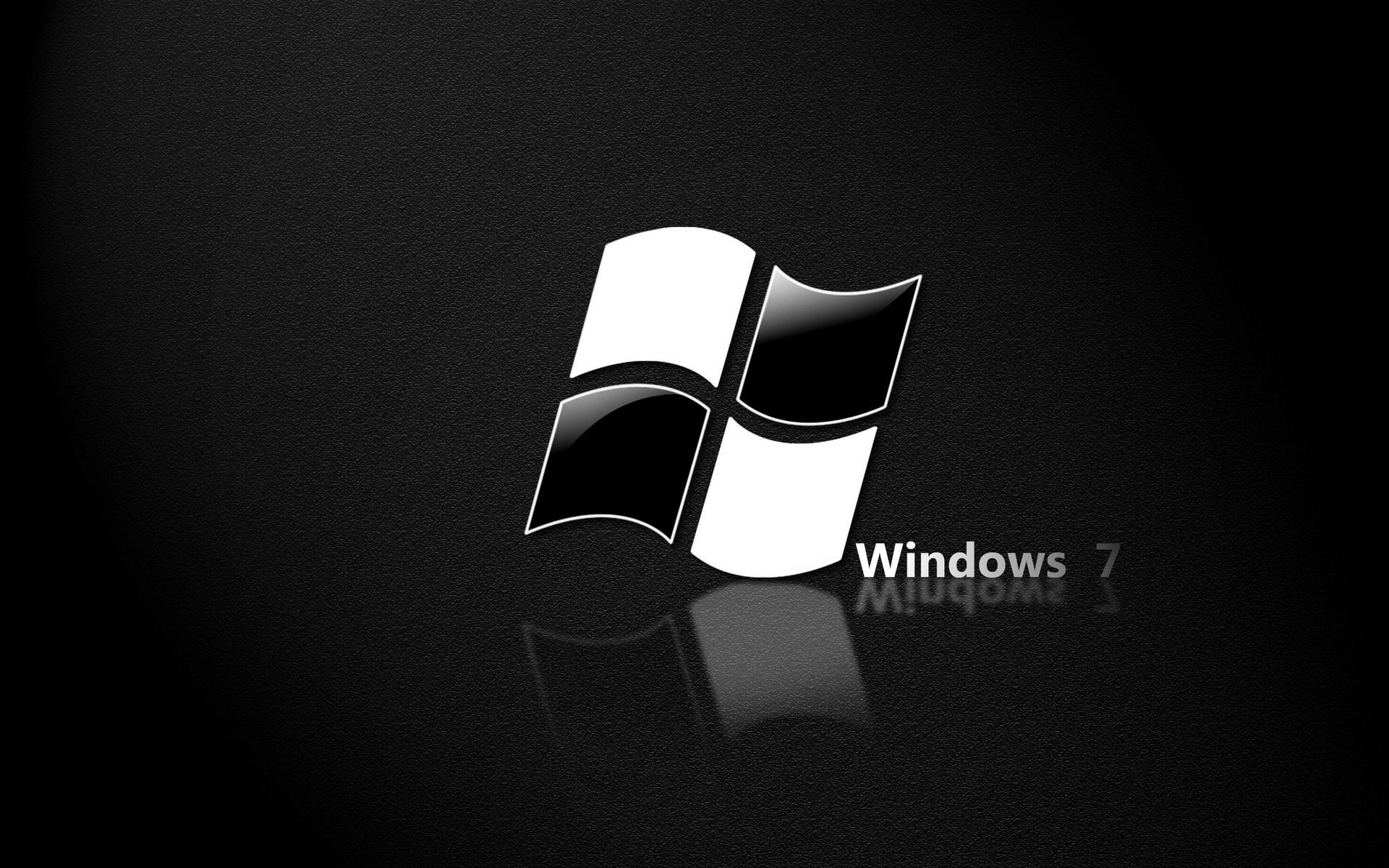 Windows 7, Logo Windows, Bianco e nero, Full HD, sfondo per PC