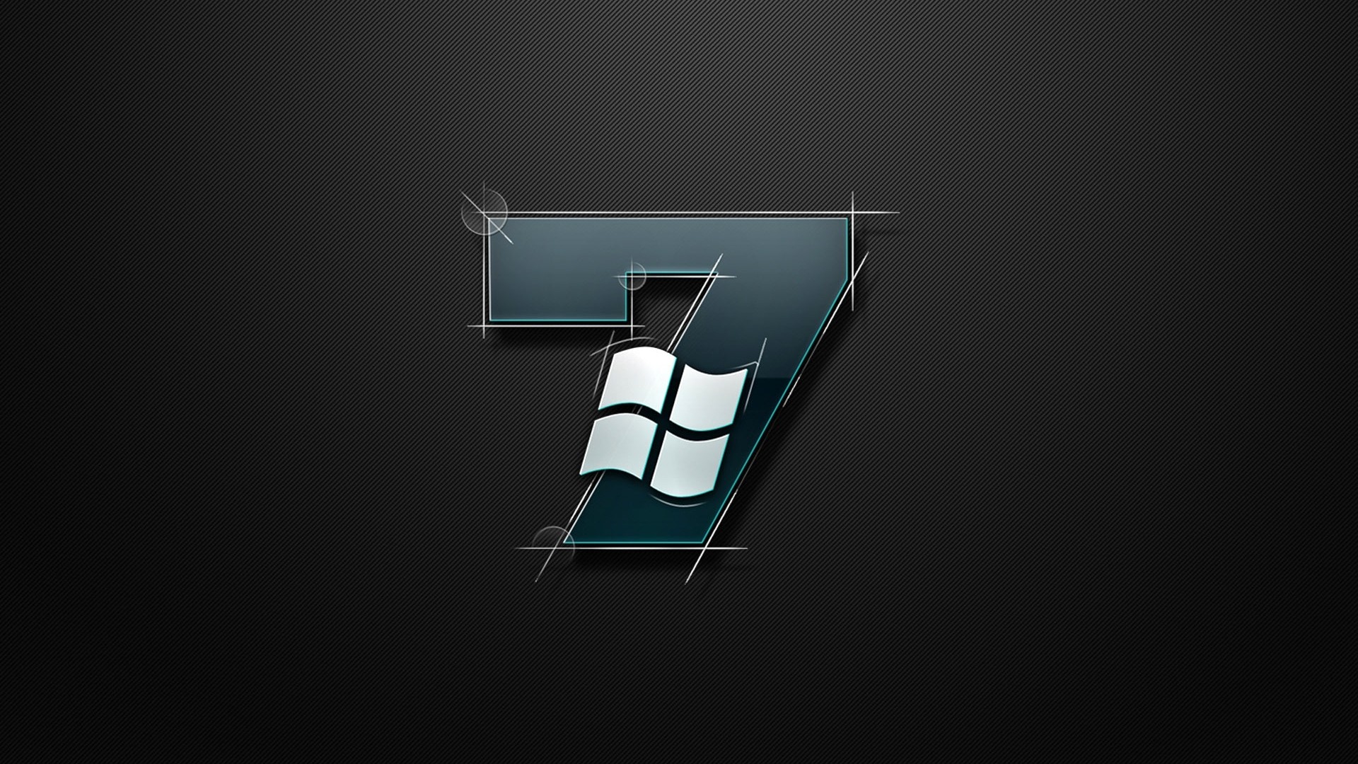 Windows 7, Logo Windows, Sfondo scuro, 16:9 Full HD, wallpaper widescreen