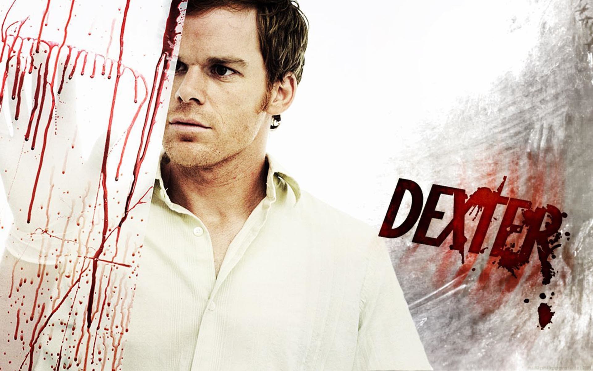 Dexter Morgan, Michael C. Hall, Dexter, Logo, Schizzi di sangue, sfondo Full HD per PC