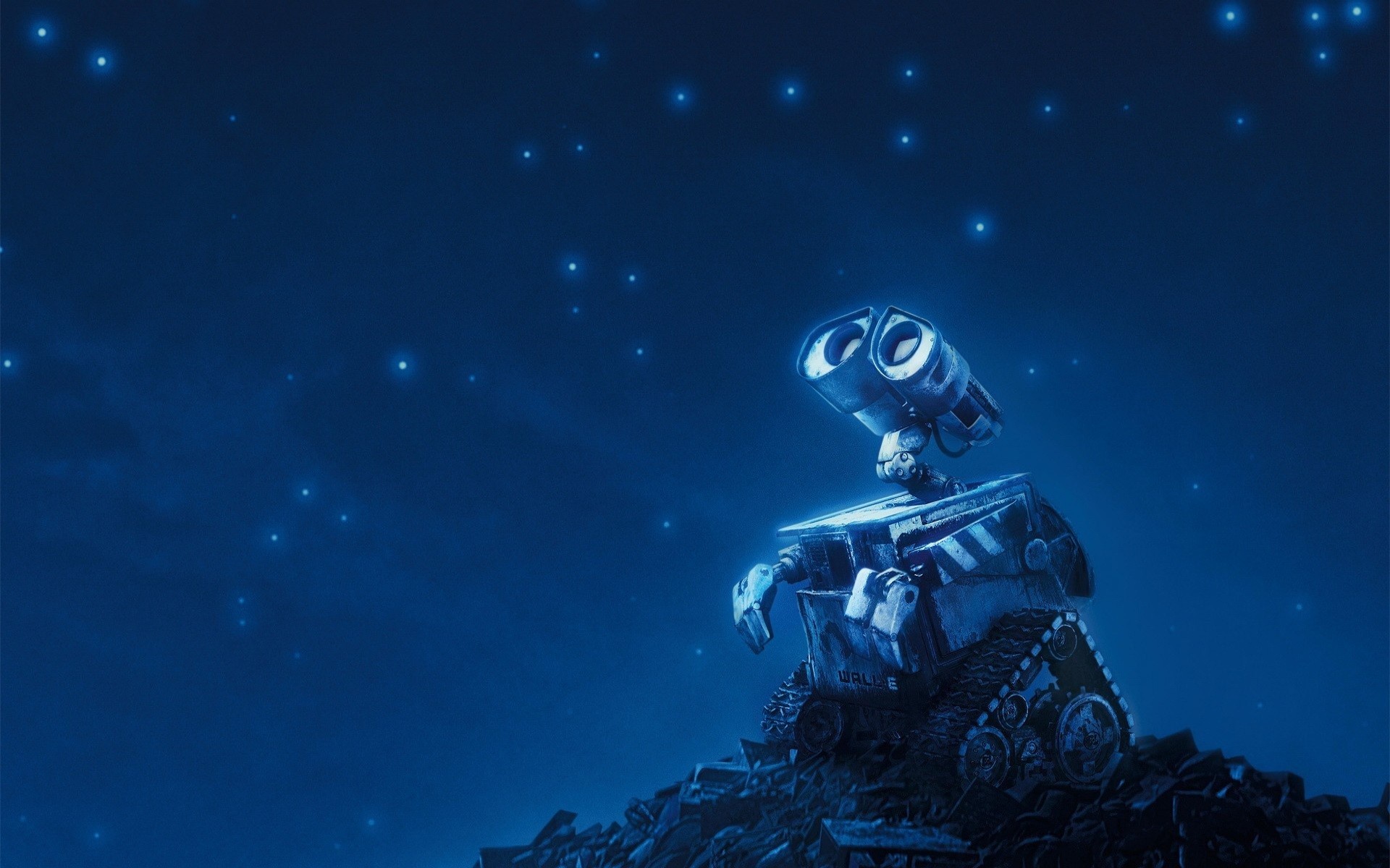 WALL-E, Pixar, Cielo stellato, Robot, 16:10 Full HD, sfondo widescreen