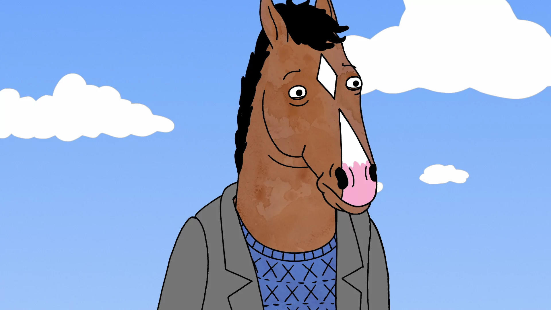 BoJack Horseman, Cielo blu, Nuvole, Full HD, sfondo desktop