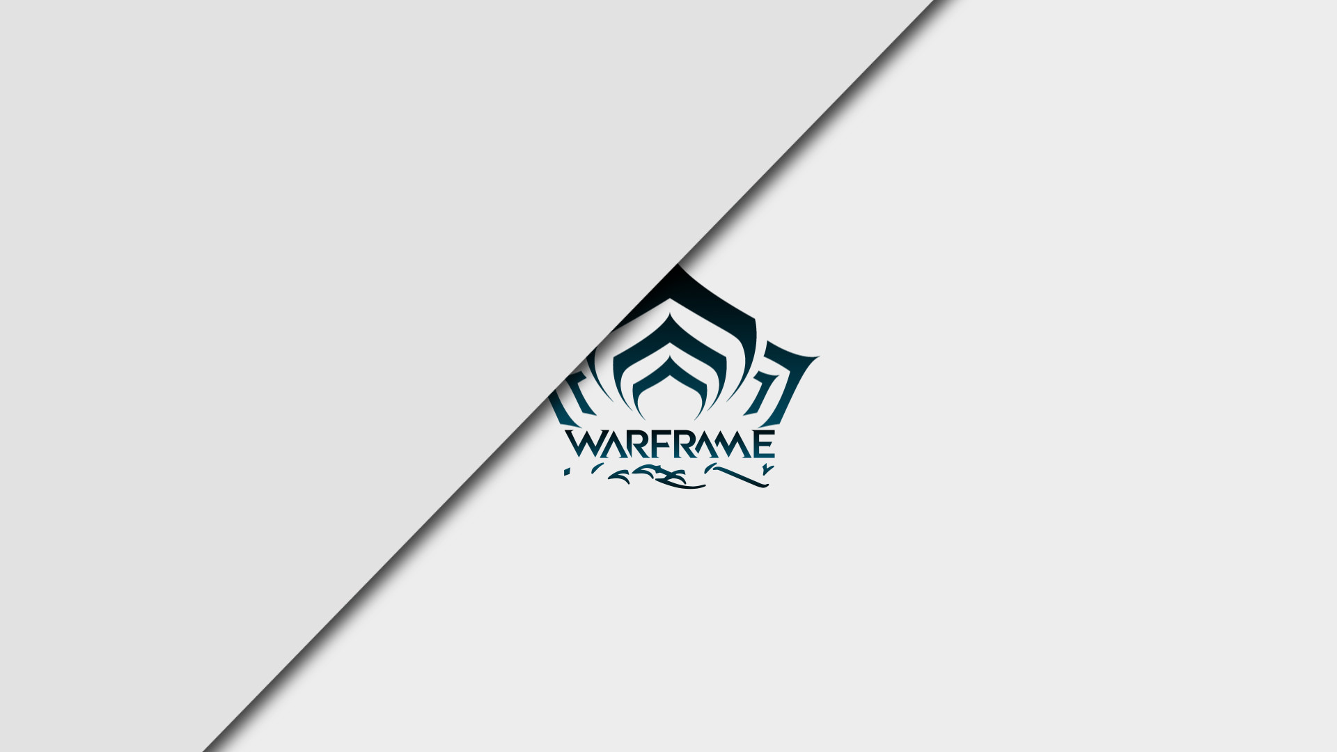 Logo Warframe, Warframe, Minimalismo, Sfondo grigio, Full HD, wallpaper per PC
