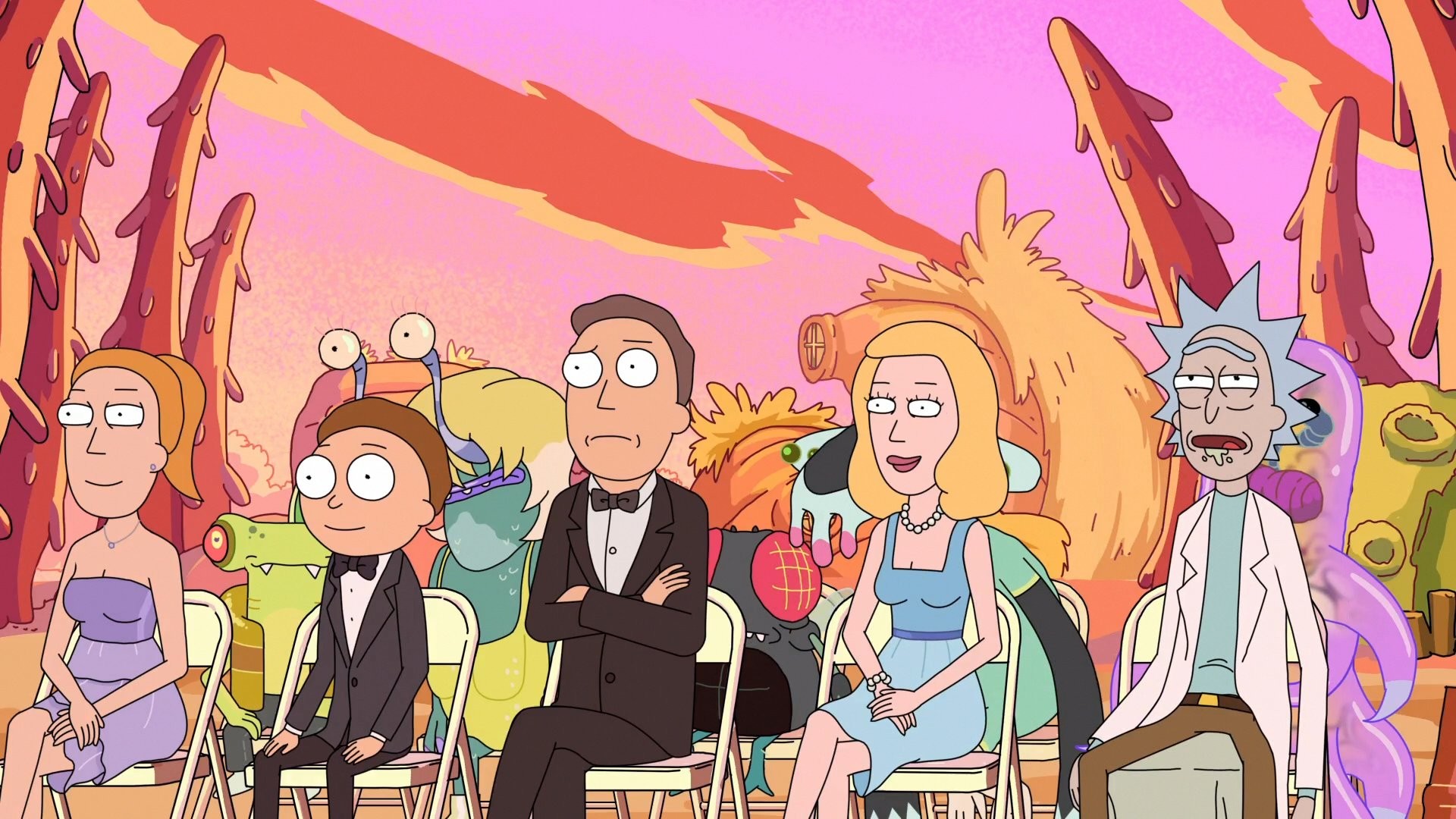 Rick Sanchez, Morty Smith, Famiglia Smith, Jerry Smith, Beth Smith, Summer Smith, sfondo per PC