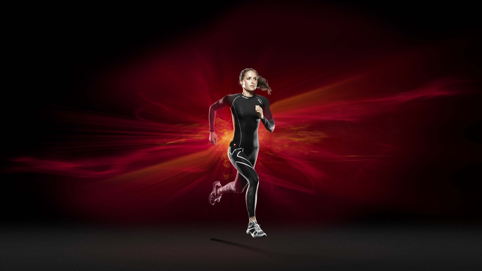Corsa, Atleta, Sfondo rosso, Fitness, Full HD, wallpaper per PC