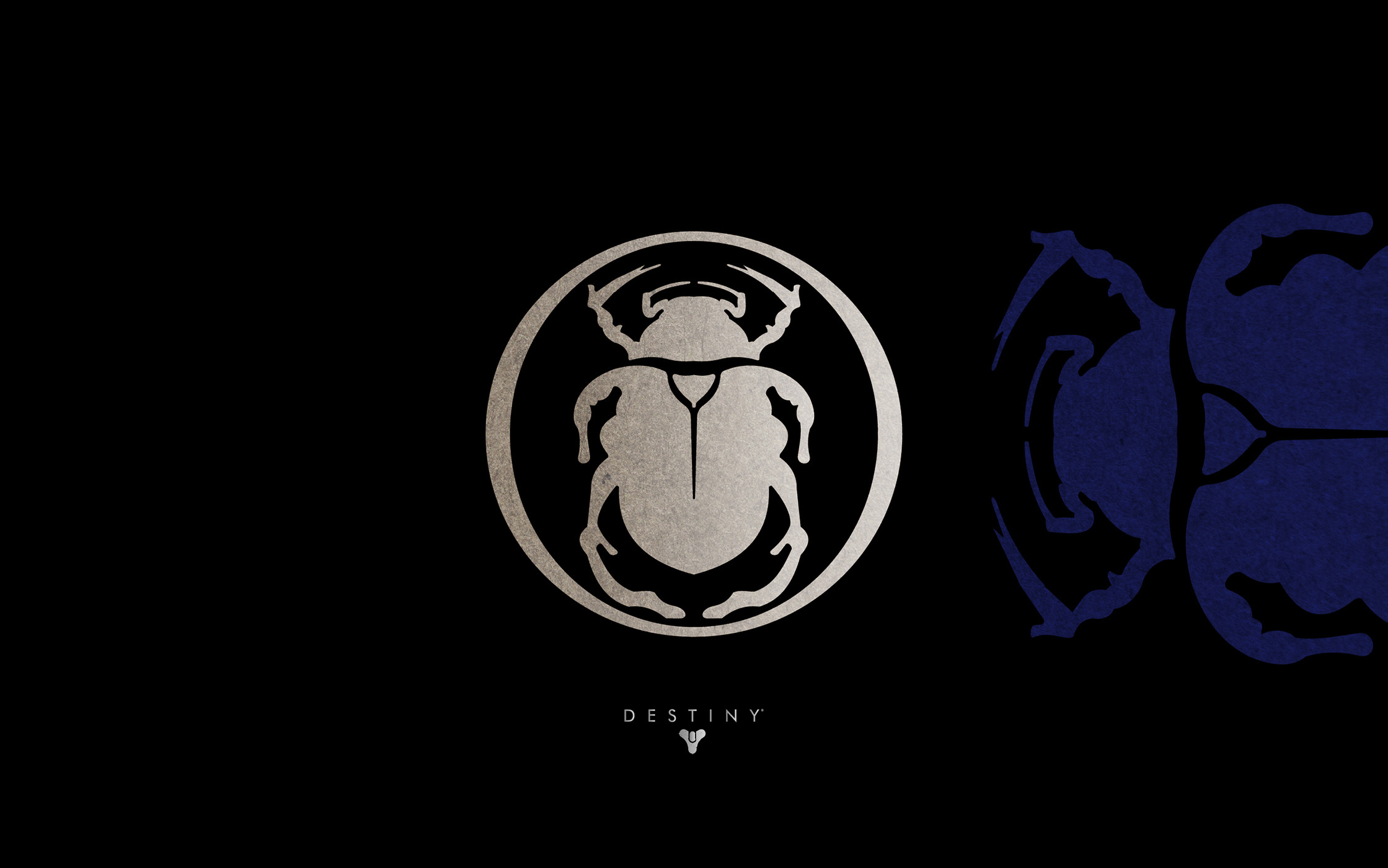 Destiny, Scarabeo, Emblema, Sfondo nero, Full HD, wallpaper per PC