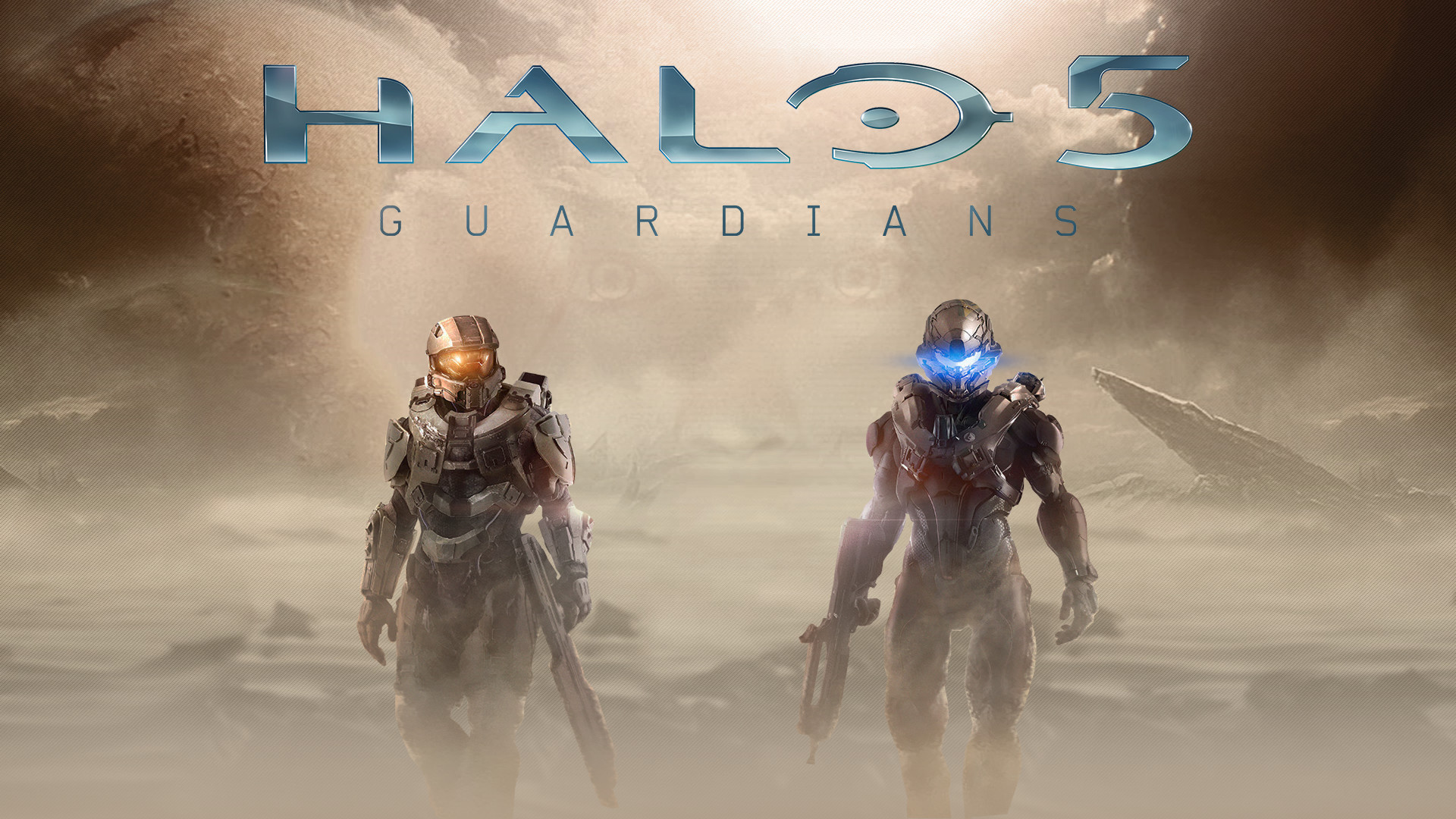 Master Chief, Spartan Locke, Halo 5: Guardians, Logo, Deserto, 16:9 Full HD, wallpaper widescreen