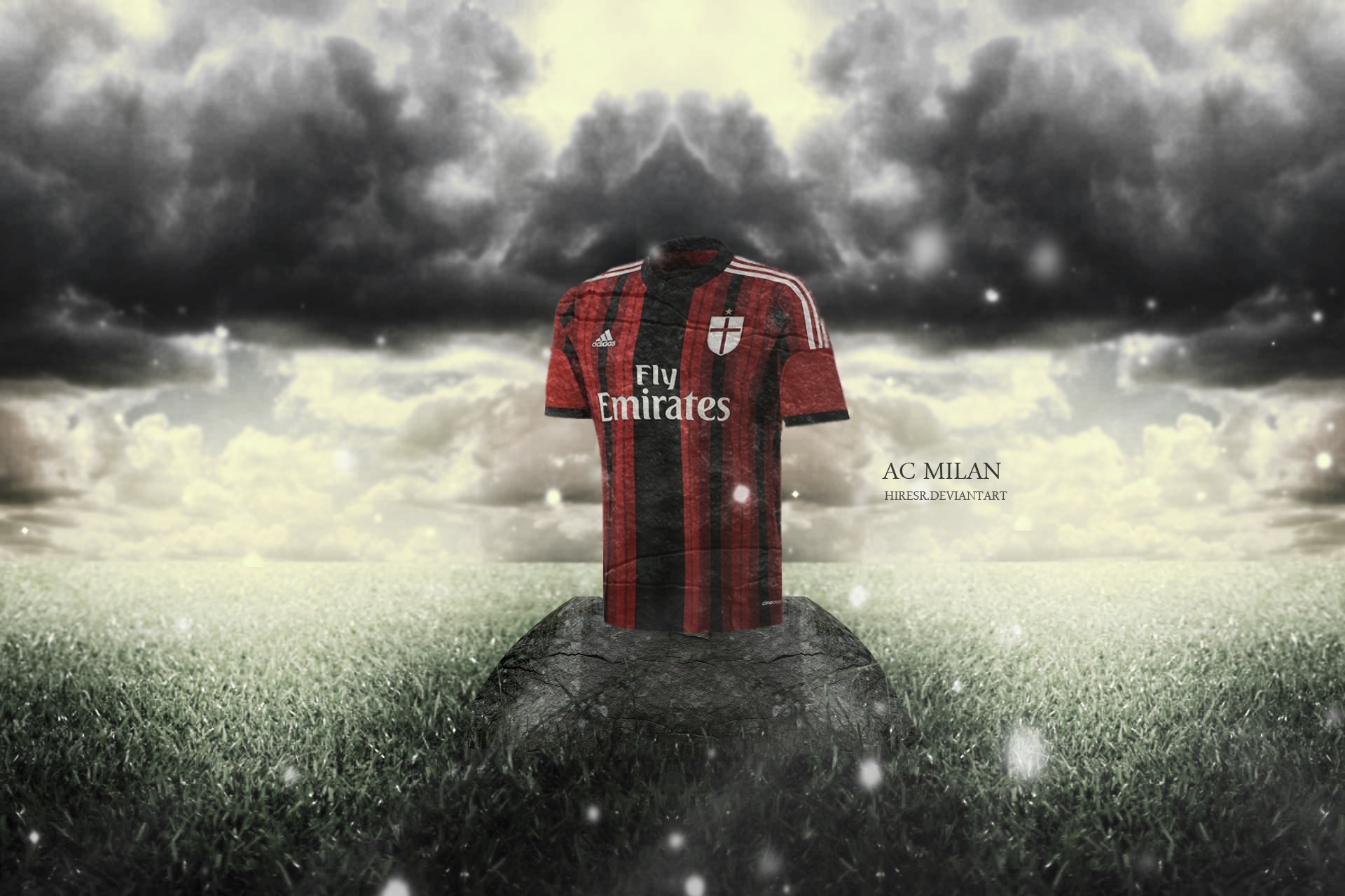 AC Milan, Maglia, Fly Emirates, Nuvole, Full HD, sfondo per PC