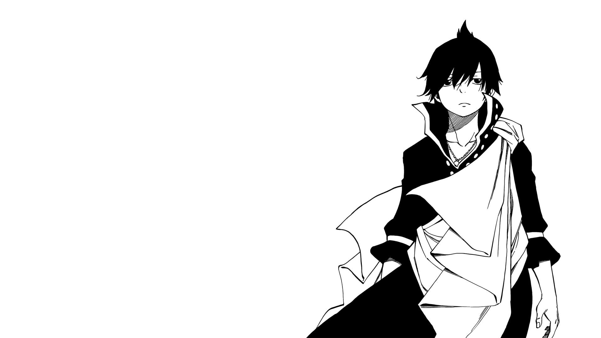 Ragazzo anime, Bianco e nero, Minimalista, Sfondo bianco, Line art, wallpaper 1920x1080