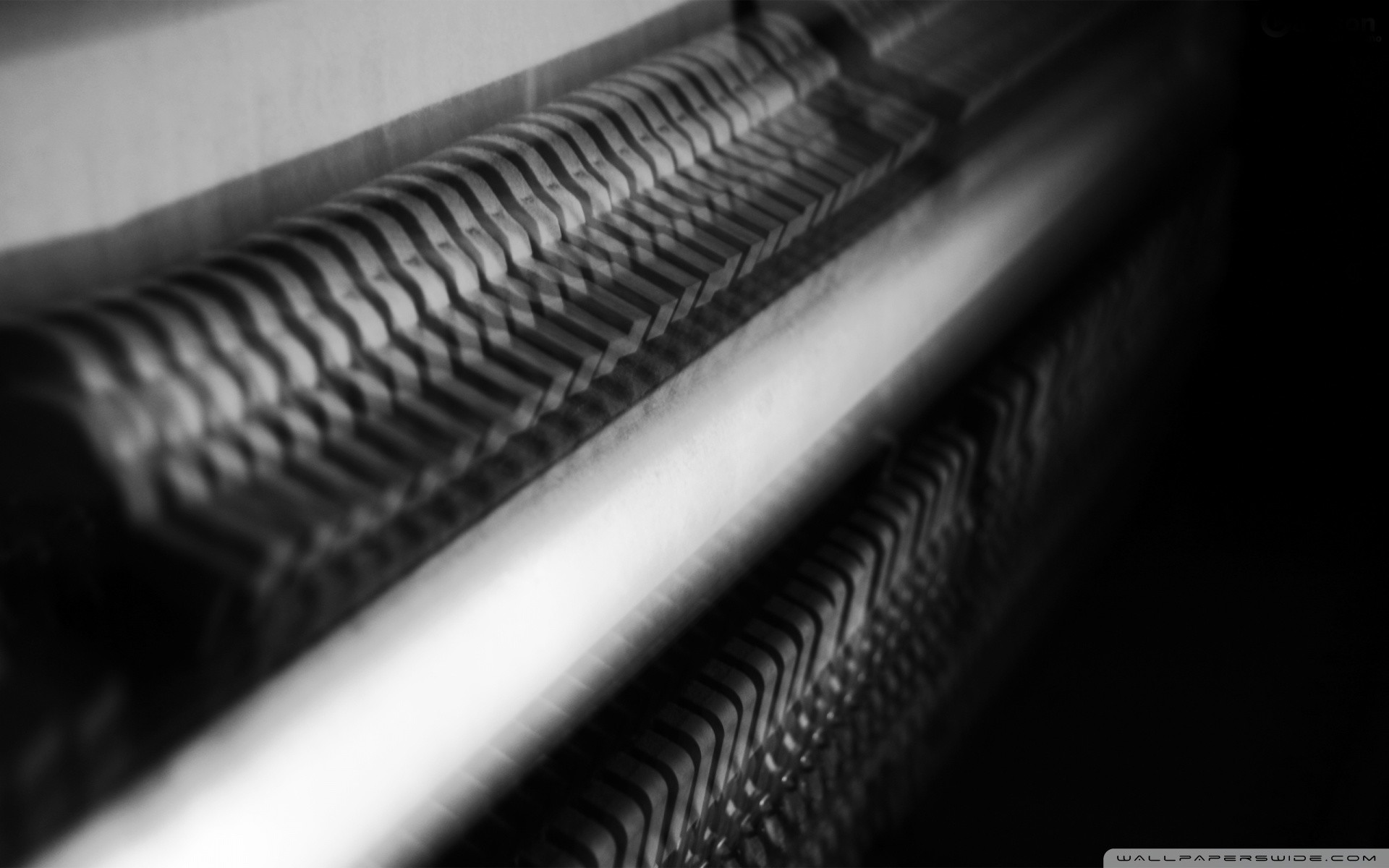 Tasti del pianoforte, Bianco e nero, Sfocato, Full HD, sfondo Windows 11