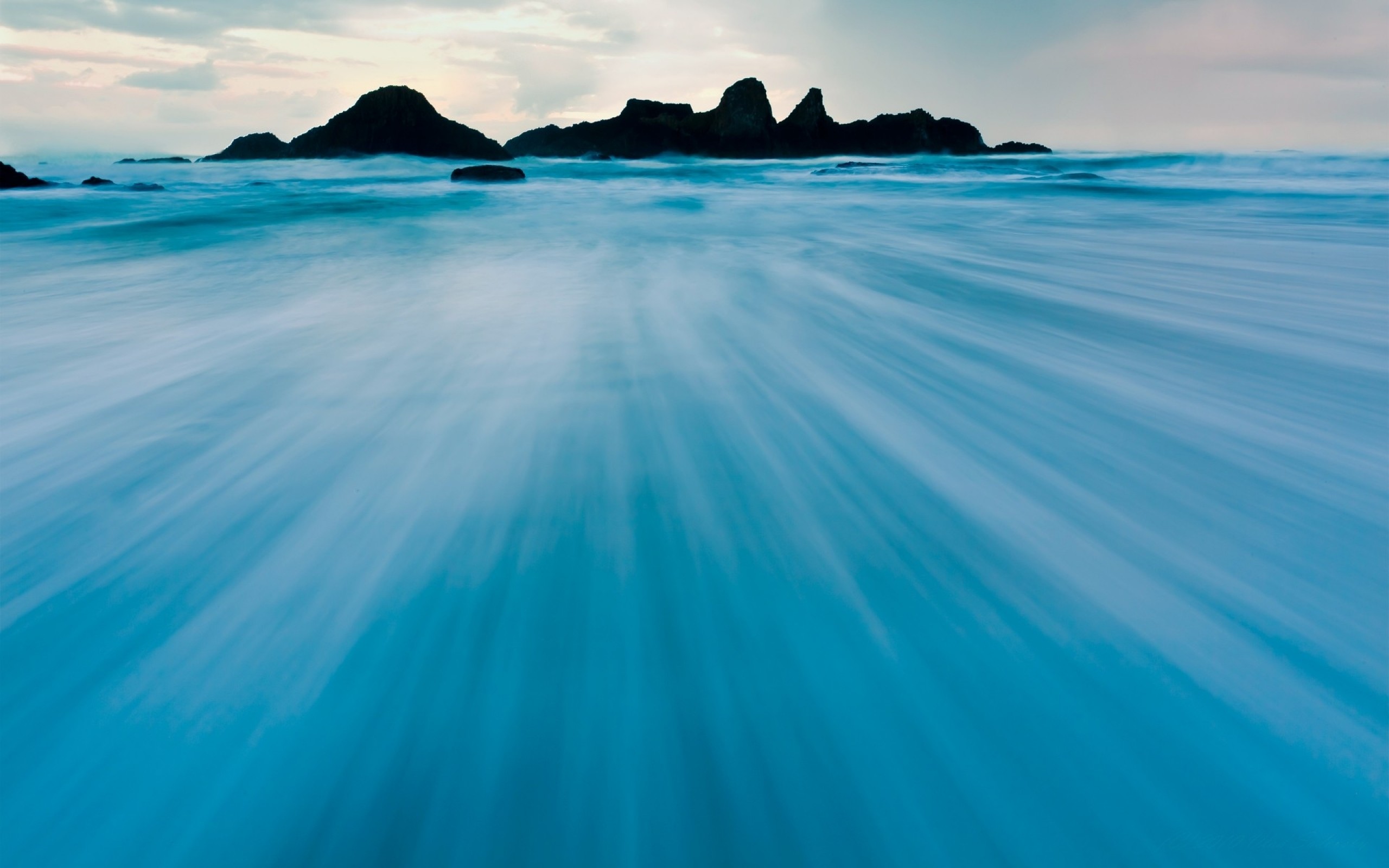 Mare, Scogli, Lunga esposizione, immagine di sfondo Windows 8.1