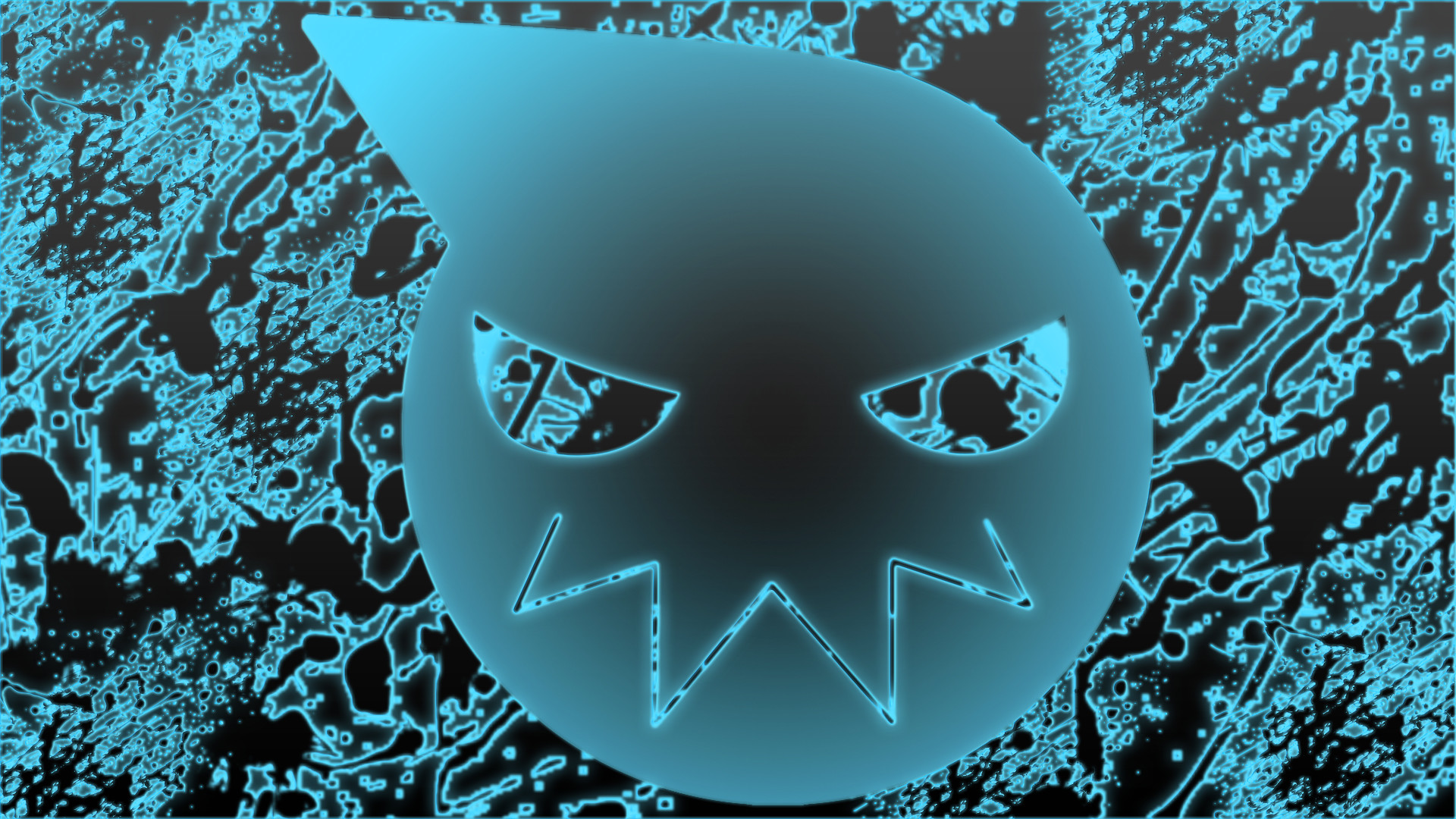 Soul Eater, Logo, Azzurro, Grunge, 1920x1080, immagine di sfondo