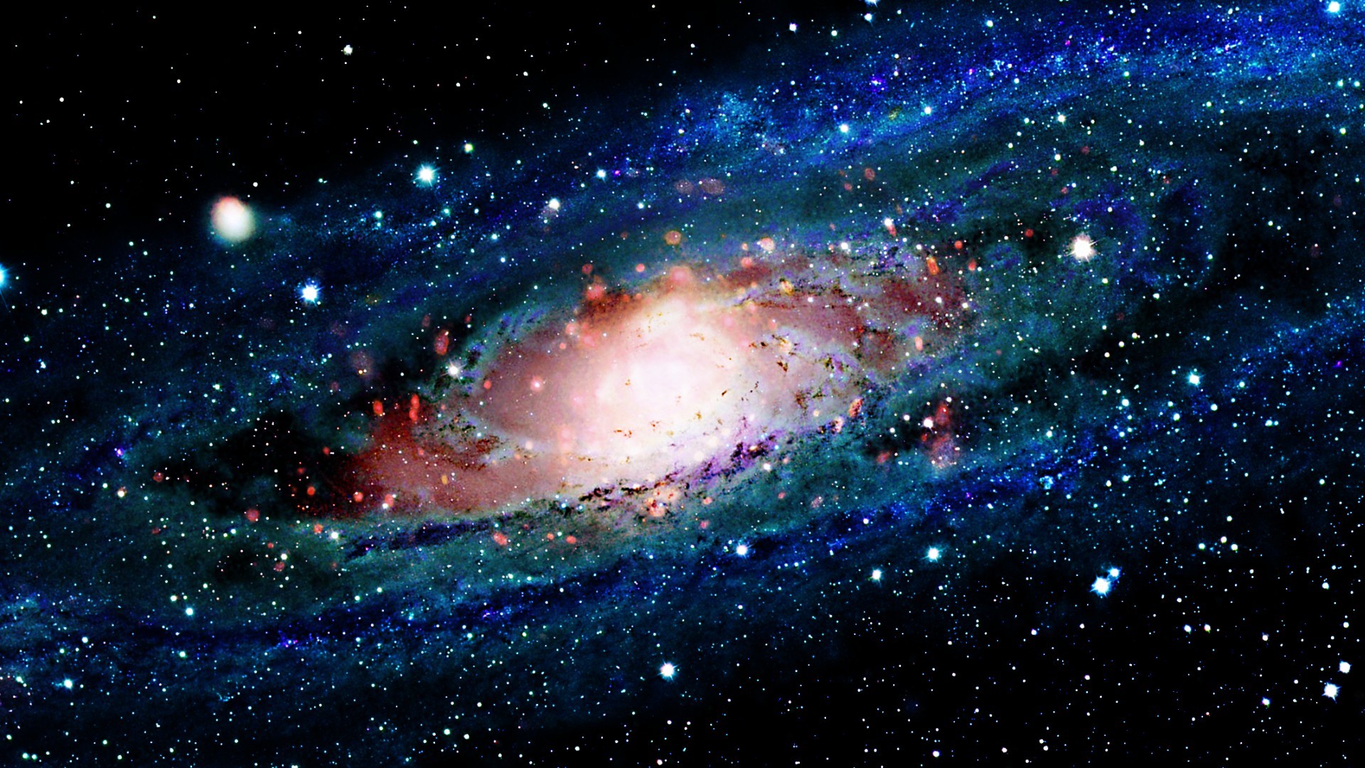 Galassia di Andromeda, Galassia a spirale, Stelle, Full HD, sfondo desktop