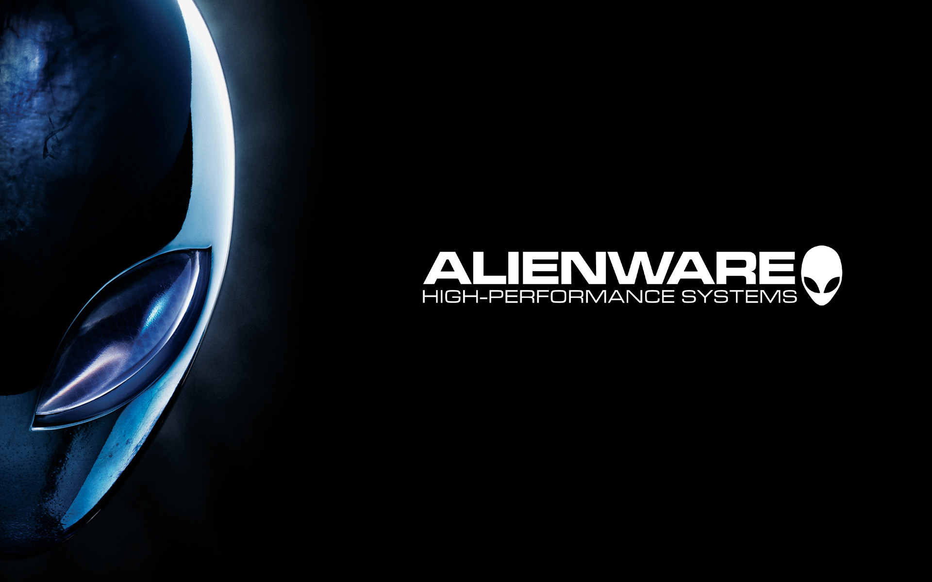 Alienware, Logo, Pianeta, Sfondo nero, Full HD, wallpaper desktop