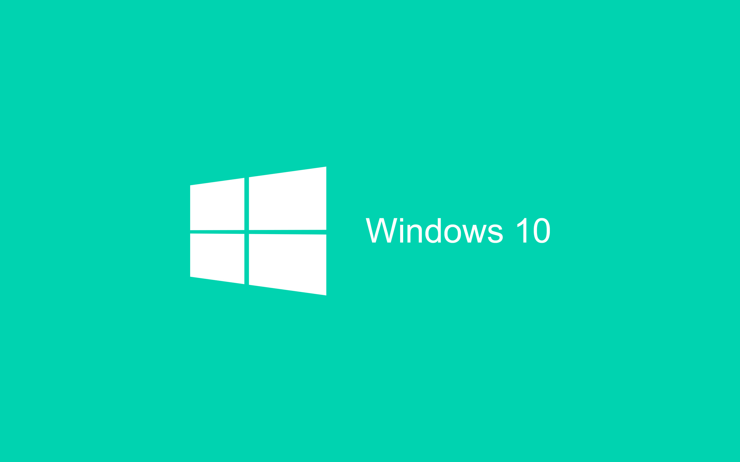 Windows 10, Logo Windows, Sfondo verde acqua, Minimalista, 2880x1800, wallpaper desktop