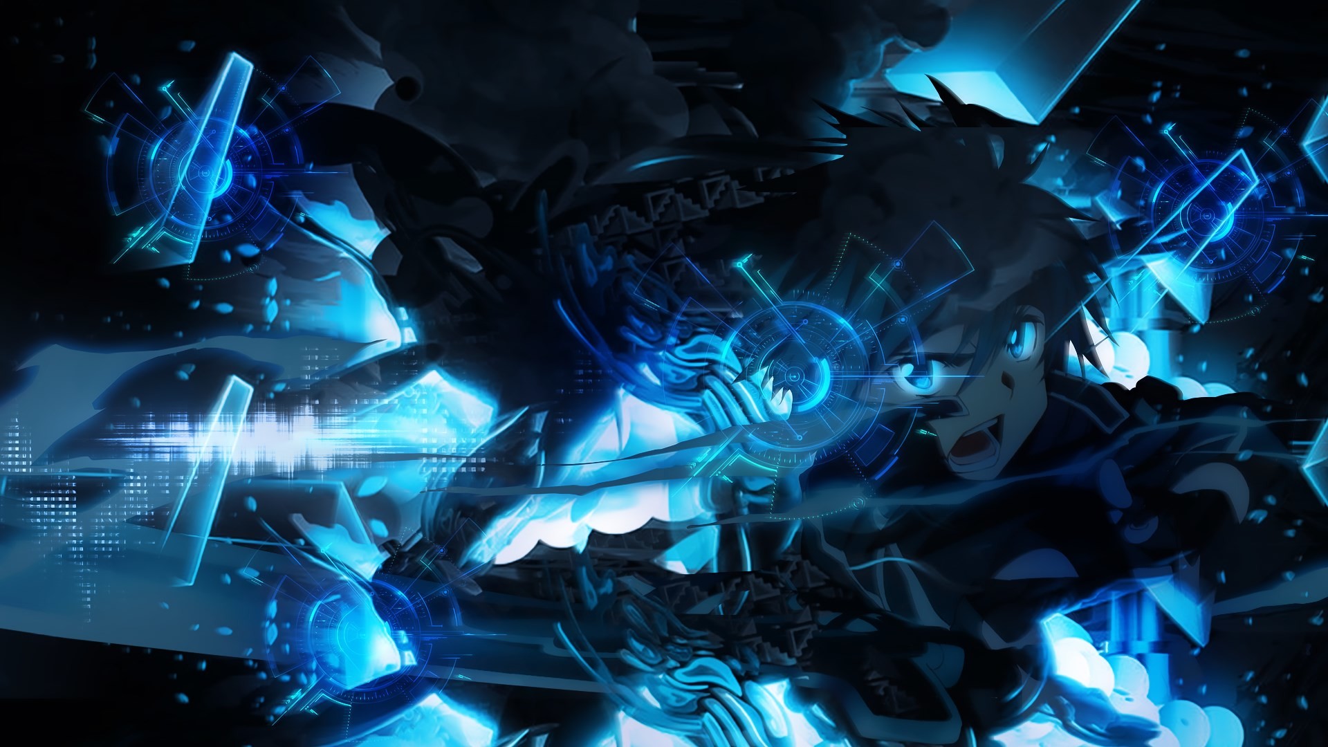 Kirito, Sword Art Online, Blu, Effetti di luce, Full HD 1080p, sfondo desktop