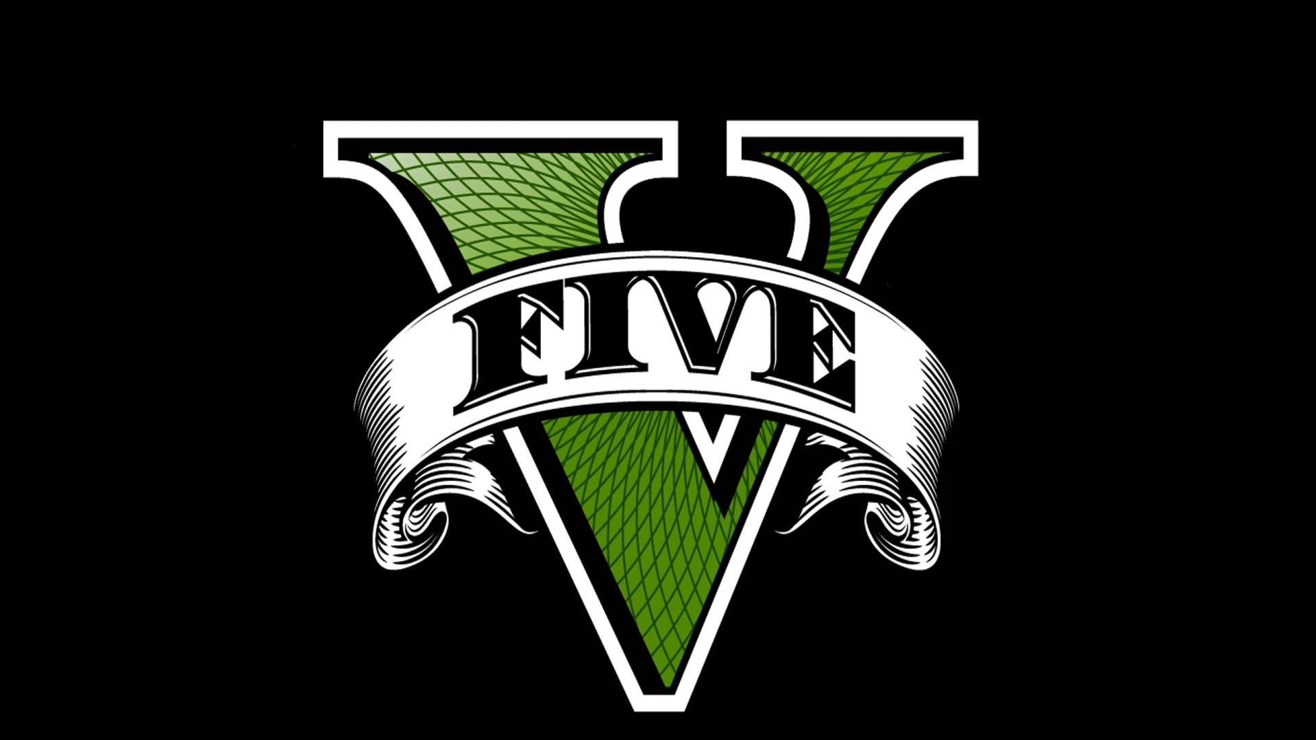 Grand Theft Auto V, Logo, Sfondo nero, 16:9 Full HD, wallpaper widescreen