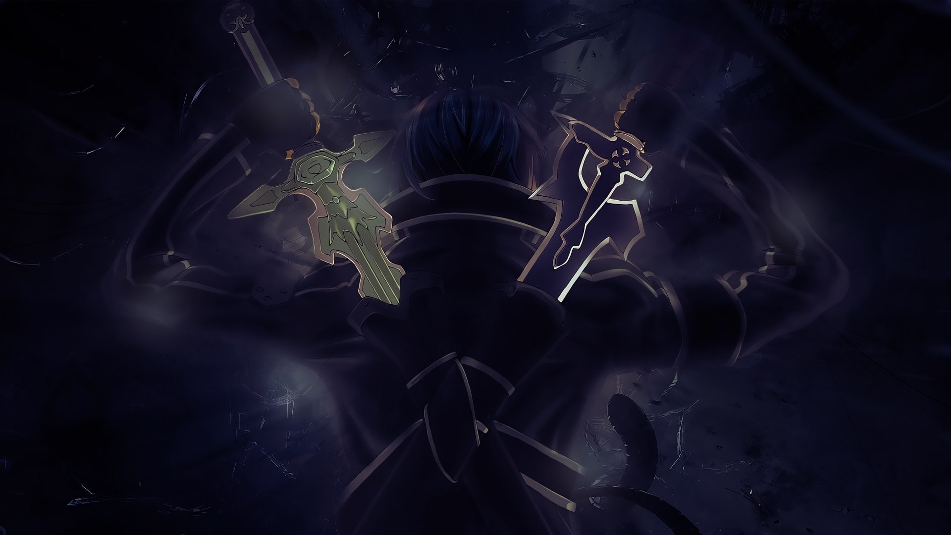 Kirito, Sword Art Online, Spade, Buio, Full HD, sfondo desktop