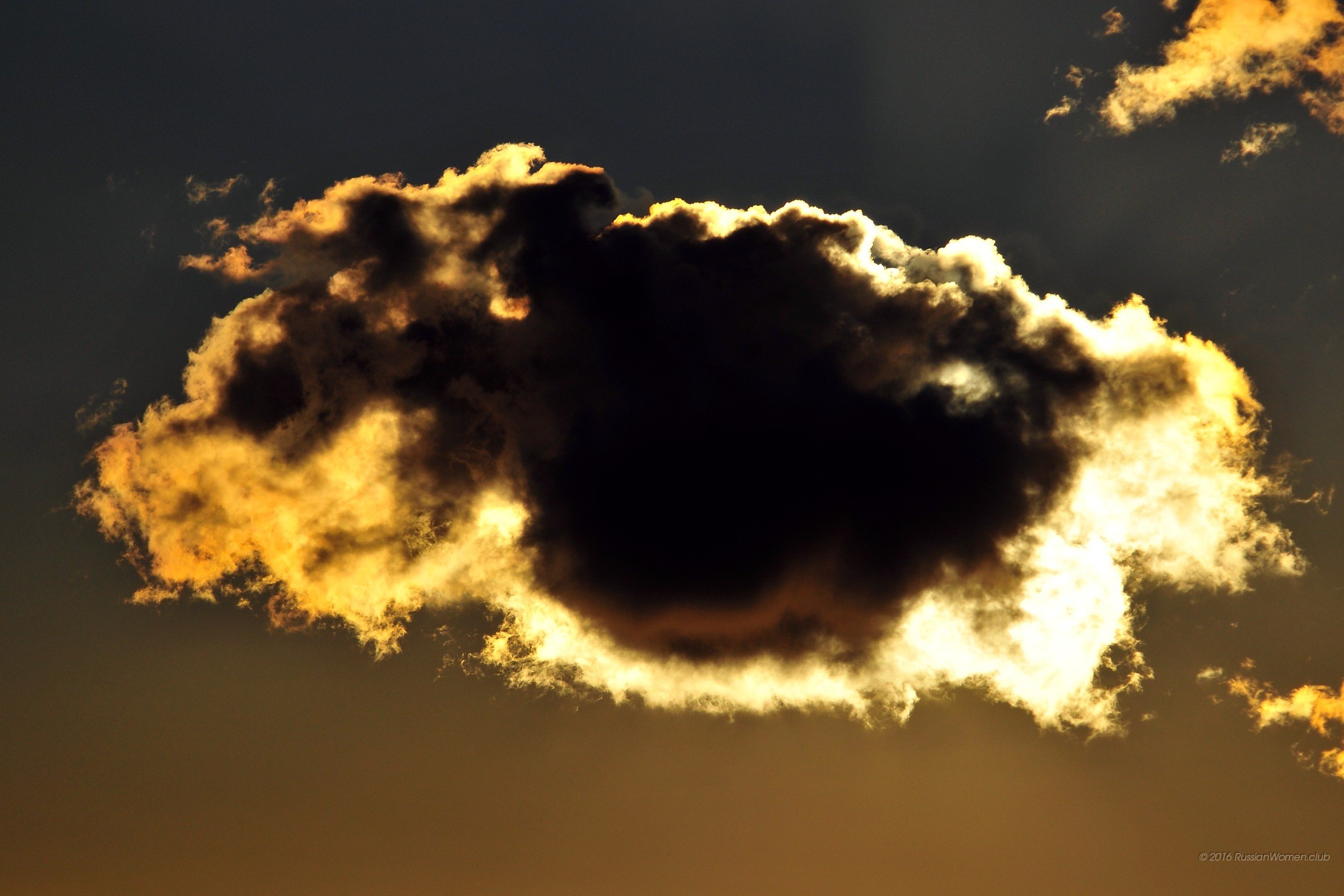 Nuvola, Controluce, Cielo, Oro, Full HD, sfondo per portatile